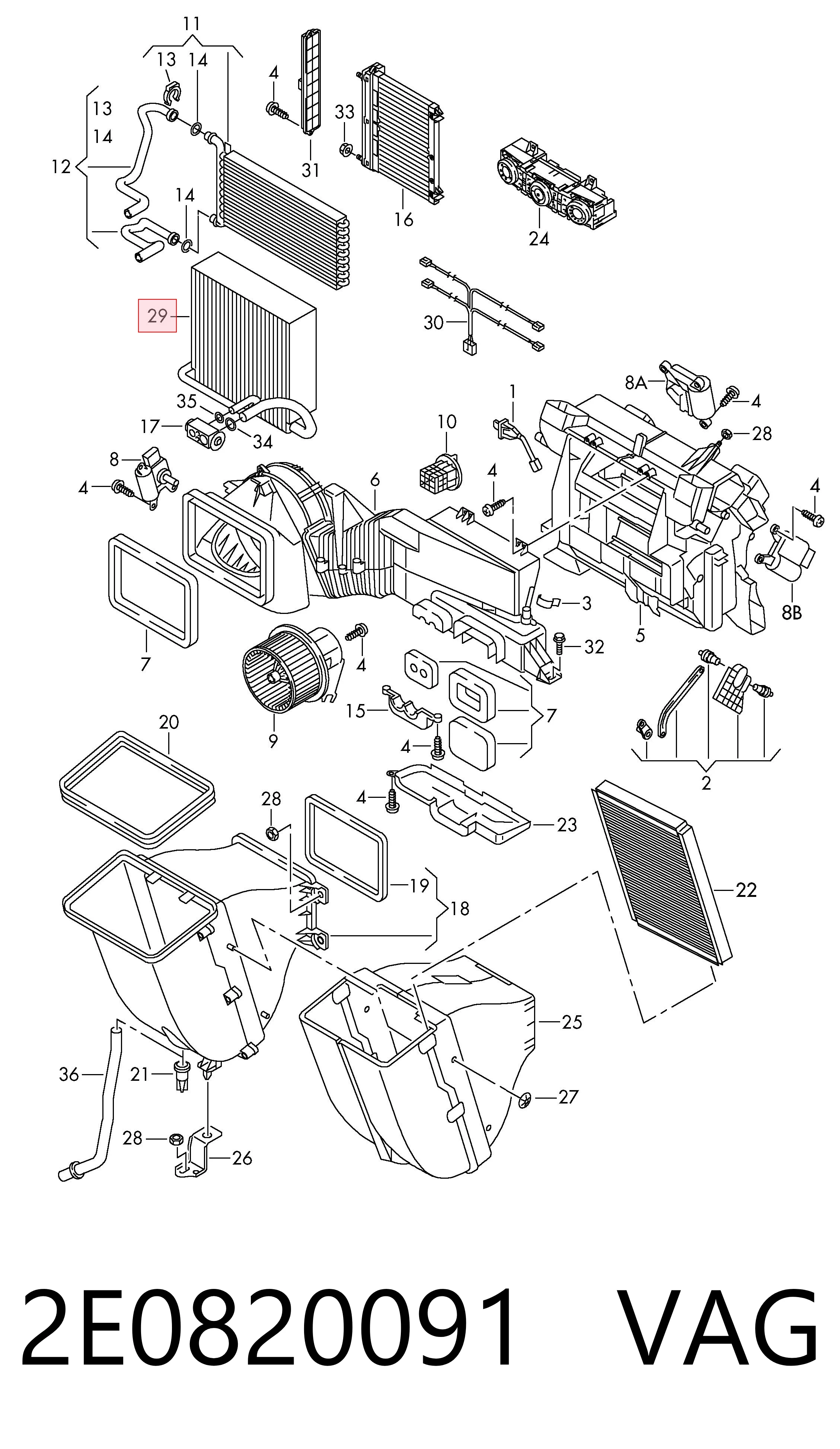 Evaporador Fiat/Alfa/Lancia K68012685AA