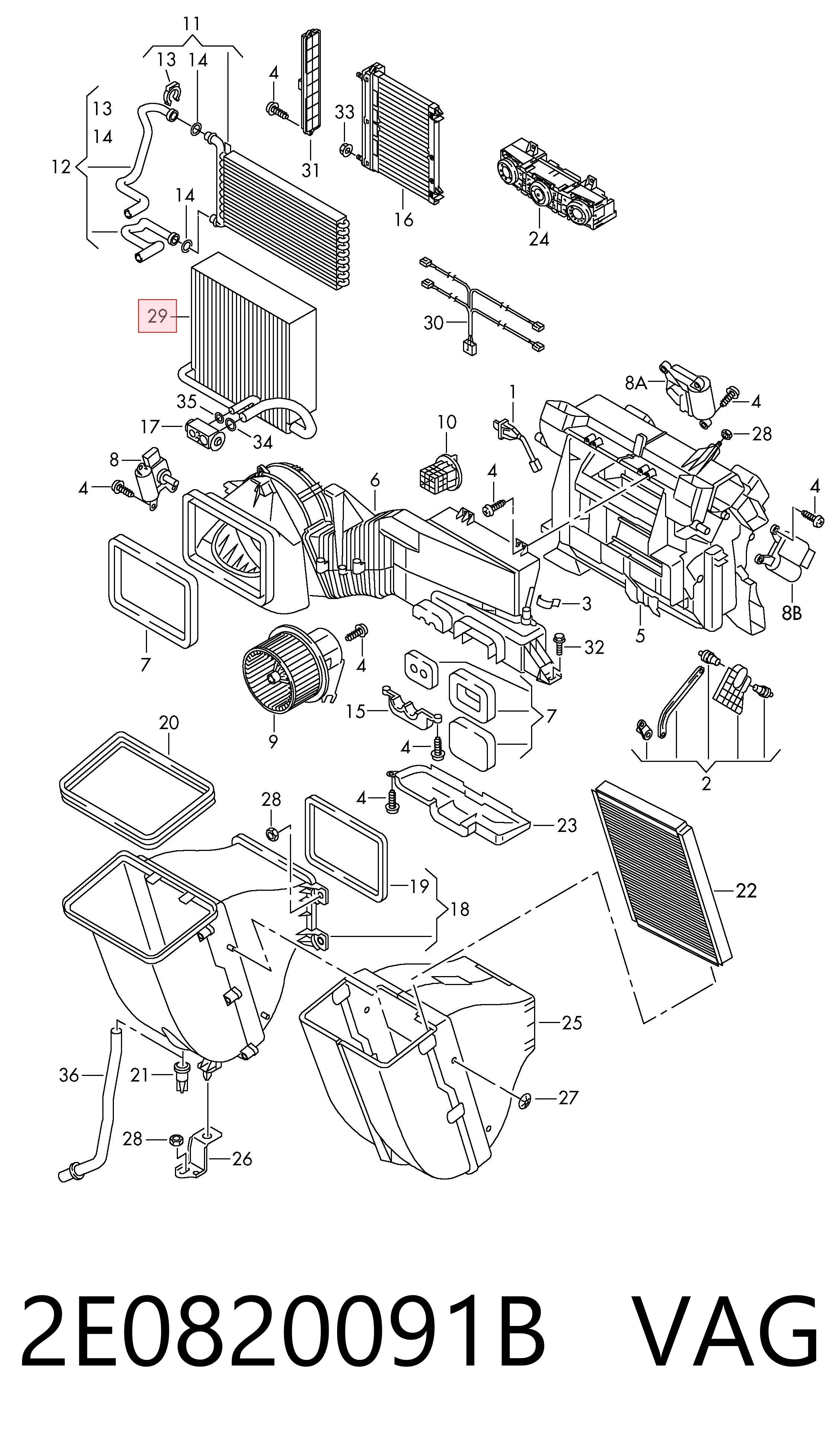 K68012685AA Fiat/Alfa/Lancia Evaporador, aire acondicionado