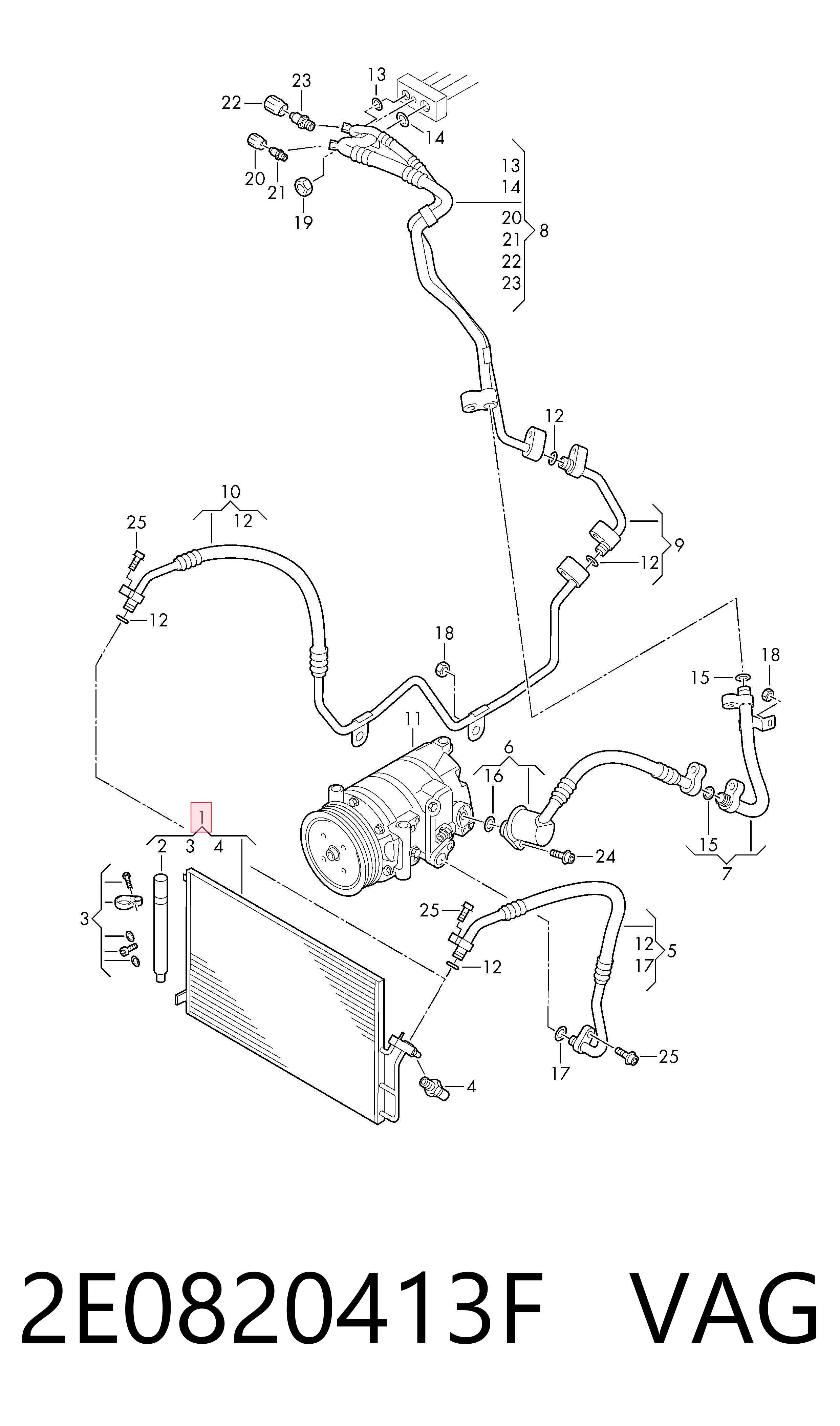 Condensador aire acondicionado para Mercedes Sprinter 907, 910