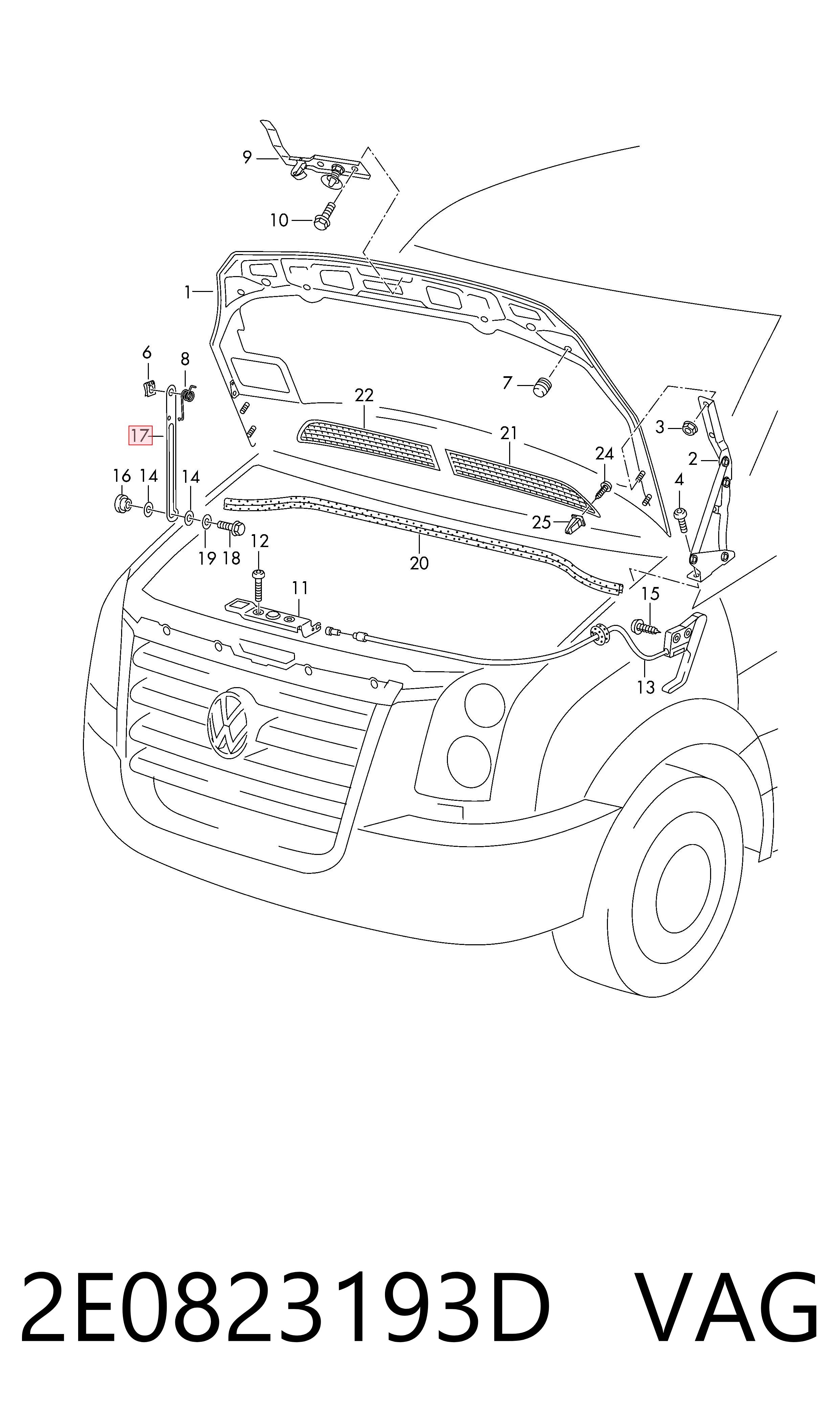 Comprar Amortiguador de capó Volkswagen Crafter  2F, 2FC, 2FF, 2FG,2FL, 2FM a bajo precio