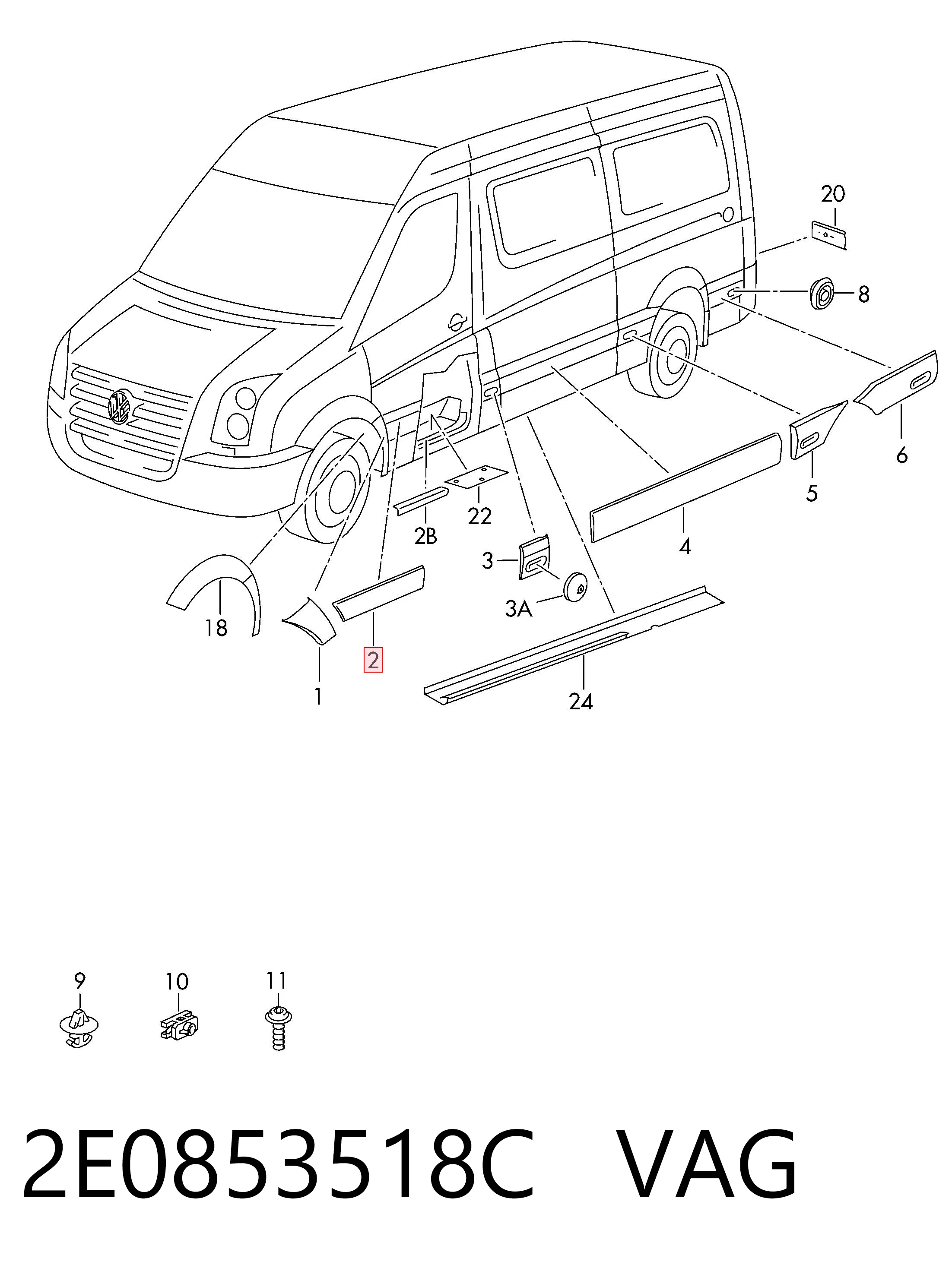 Moldura inferior de puerta delantera derecha Mercedes 9066905082 precio, desde 43,89 EUR