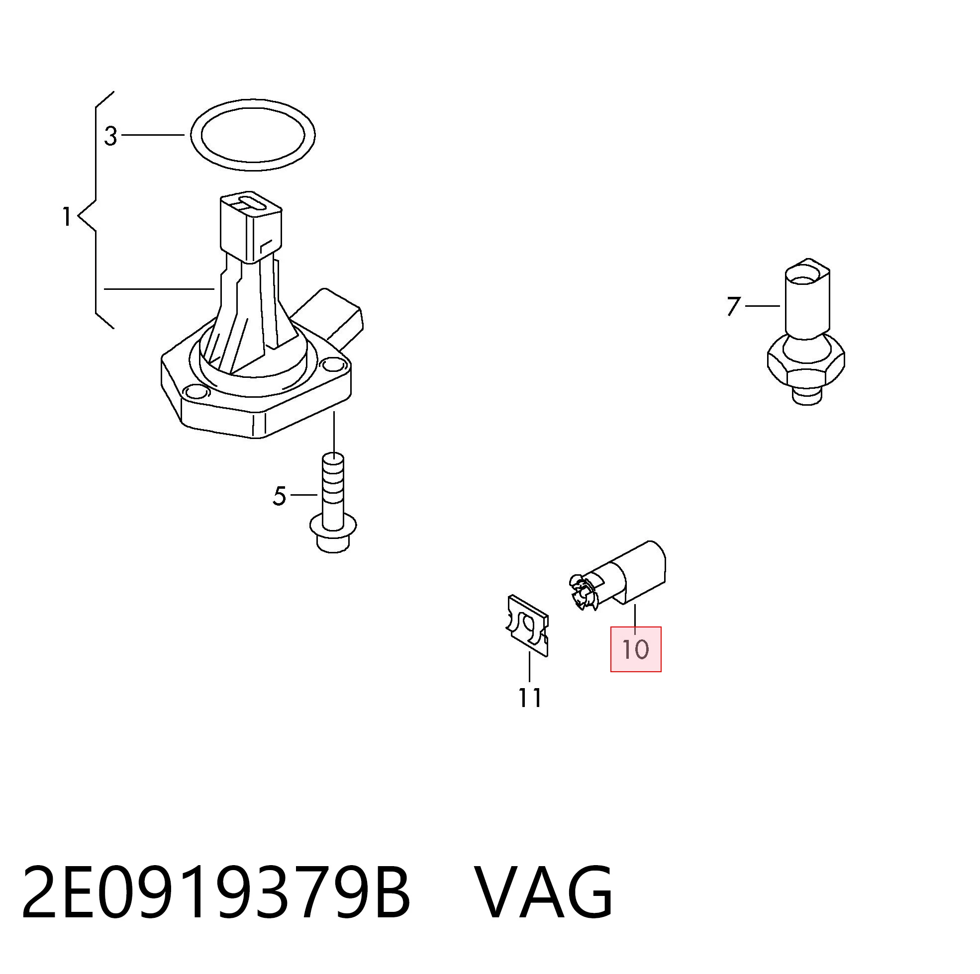 2E0919379B VAG Sensor de temperatura ambiente