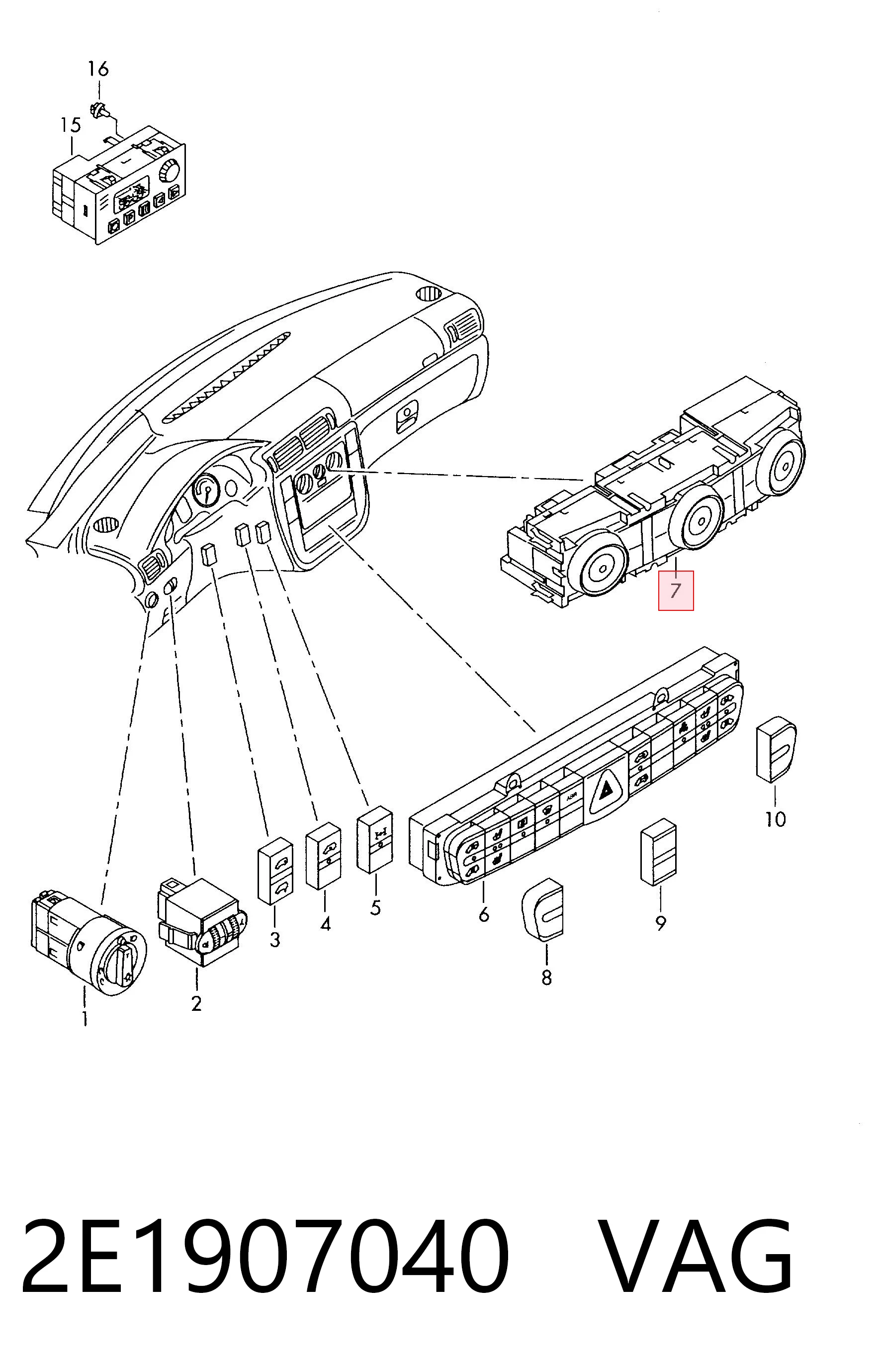 Unidad de control de la ventilación para Volkswagen Crafter 30-50 2F, 2FC, 2FF, 2FG,2FL, 2FM
