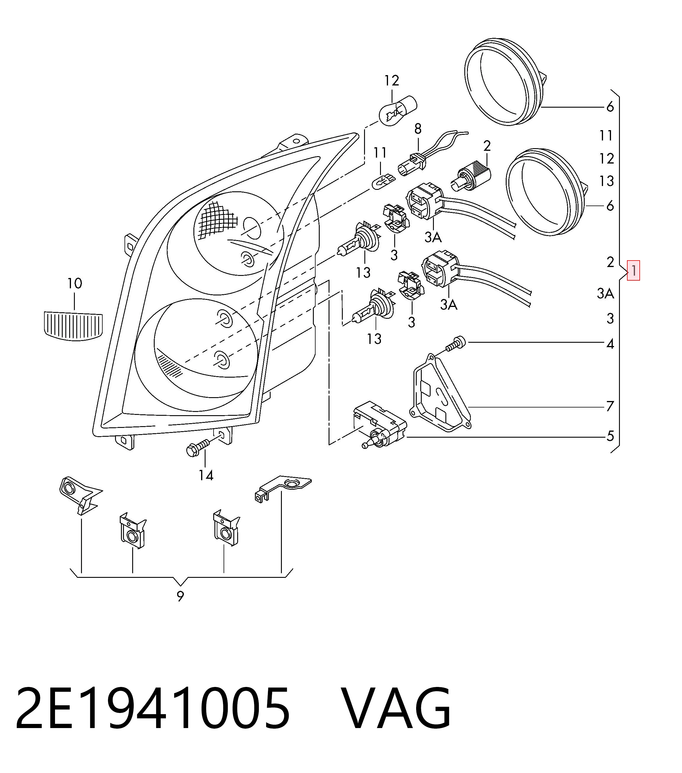 Faro VAG 2E1941005 precio, desde 171,34 EUR