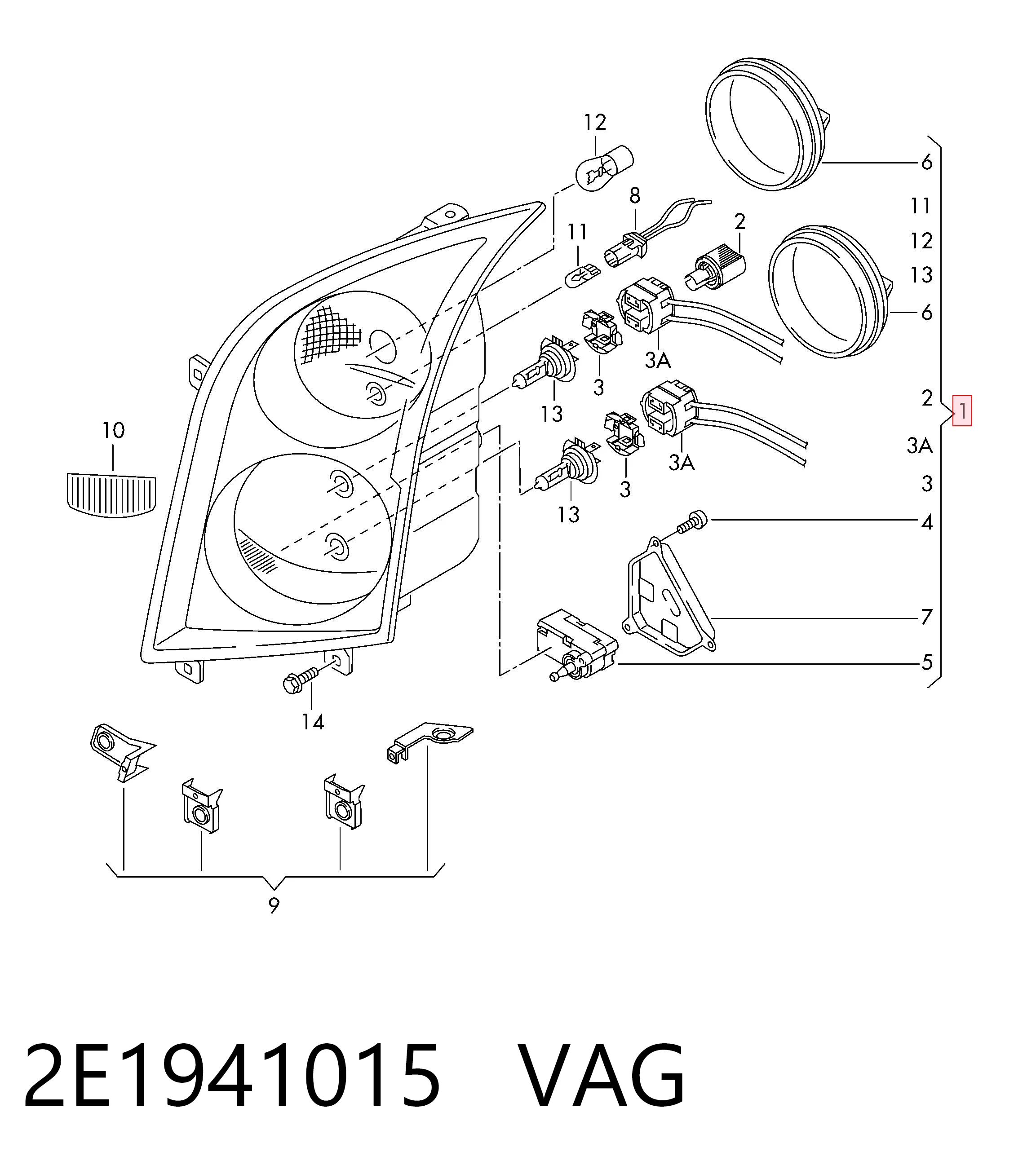 2E1941015 VAG Faros