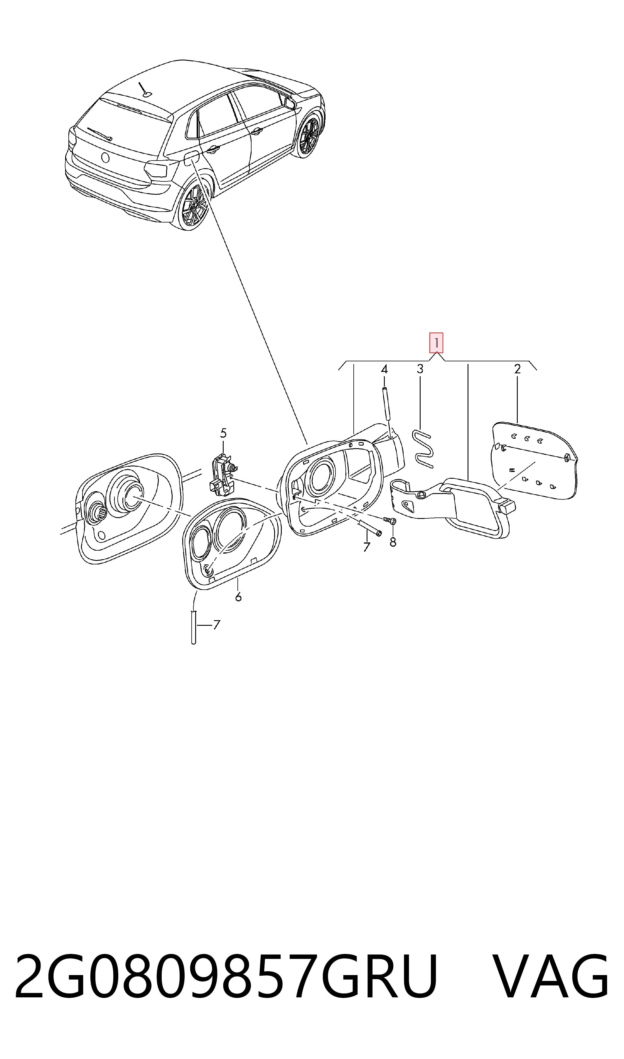 Comprar Tapa del depósito de combustible Volkswagen Polo VI AW1, BZ1, AE1 a bajo precio