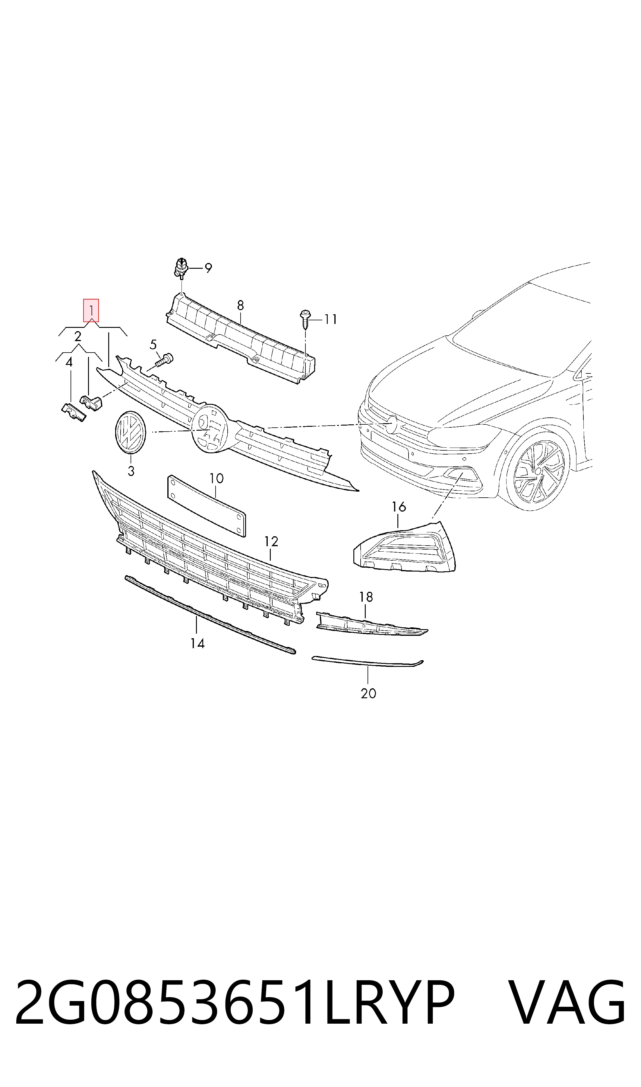  Parrilla Volkswagen Polo 6