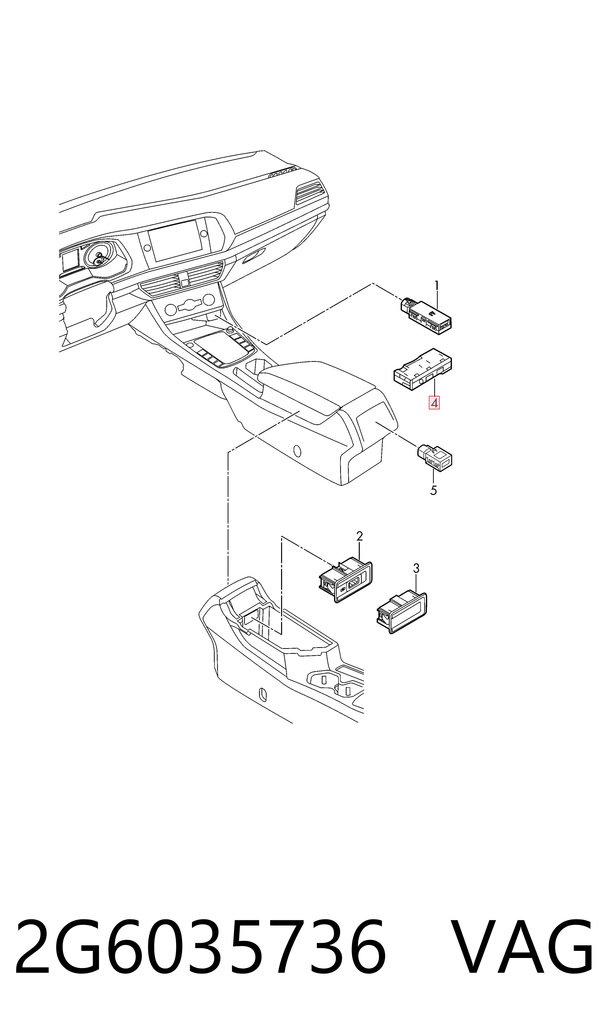 2G6035736 VAG Concentrador USB