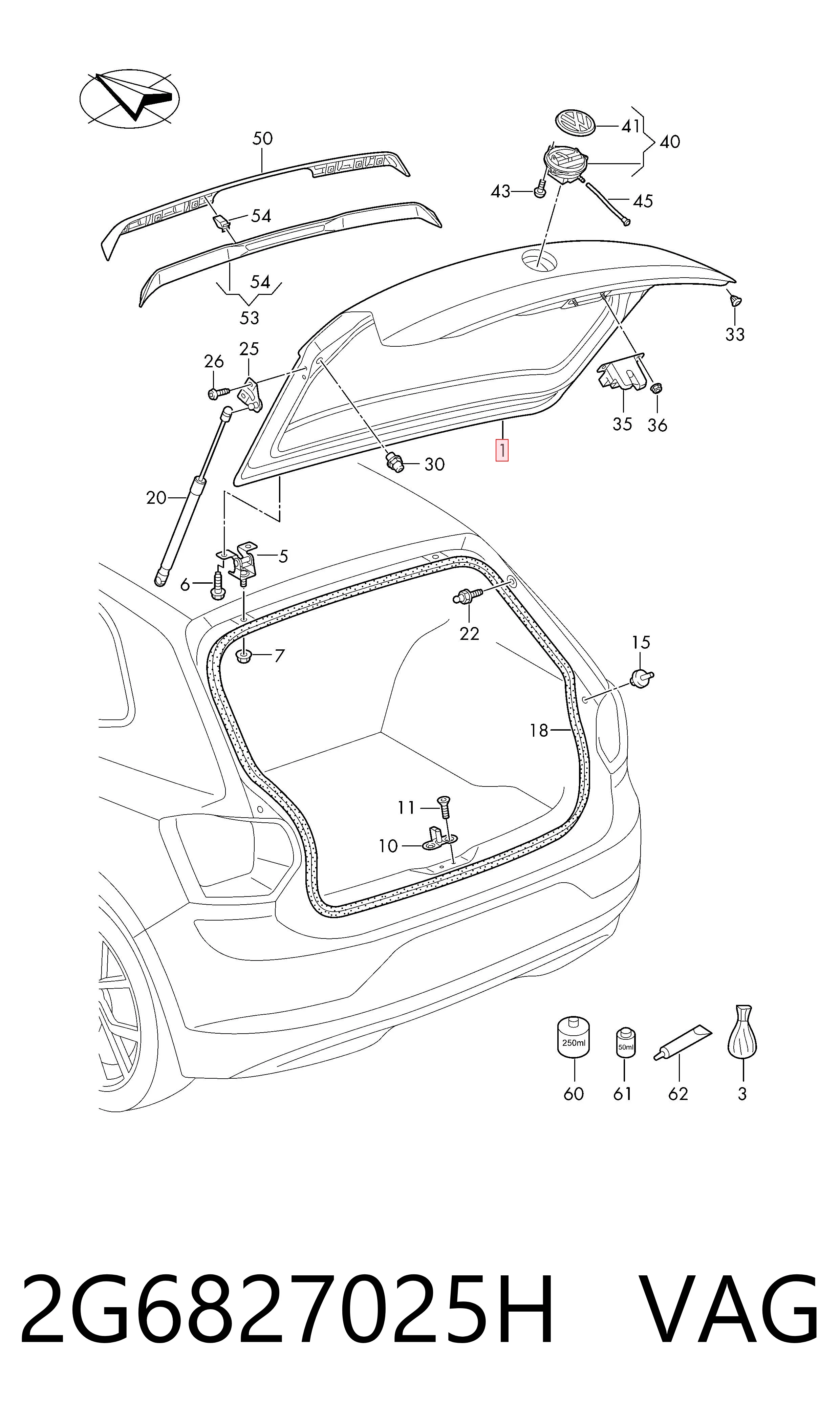 Comprar Tapa del maletero Volkswagen Polo VI AW1, BZ1, AE1 a bajo precio