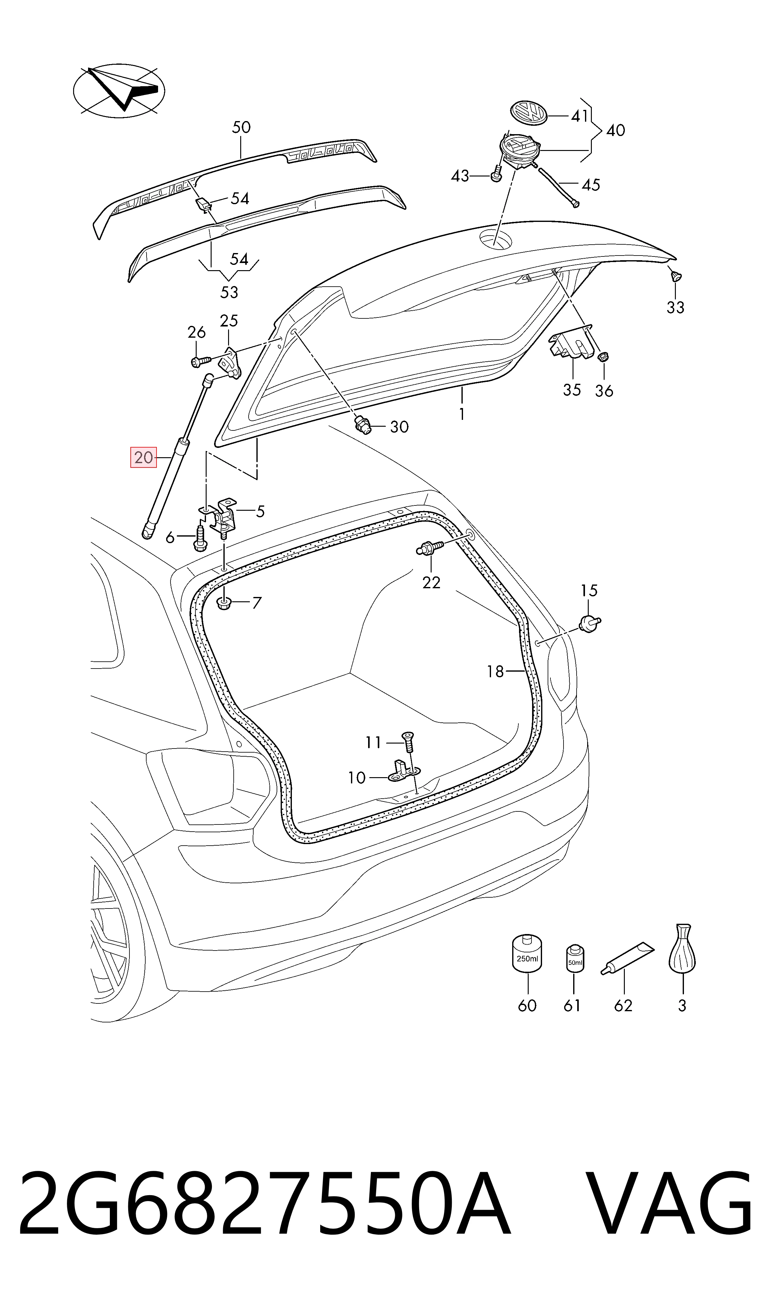 Comprar Amortiguador de la tapa del maletero Volkswagen Polo VI AW1, BZ1, AE1 a bajo precio