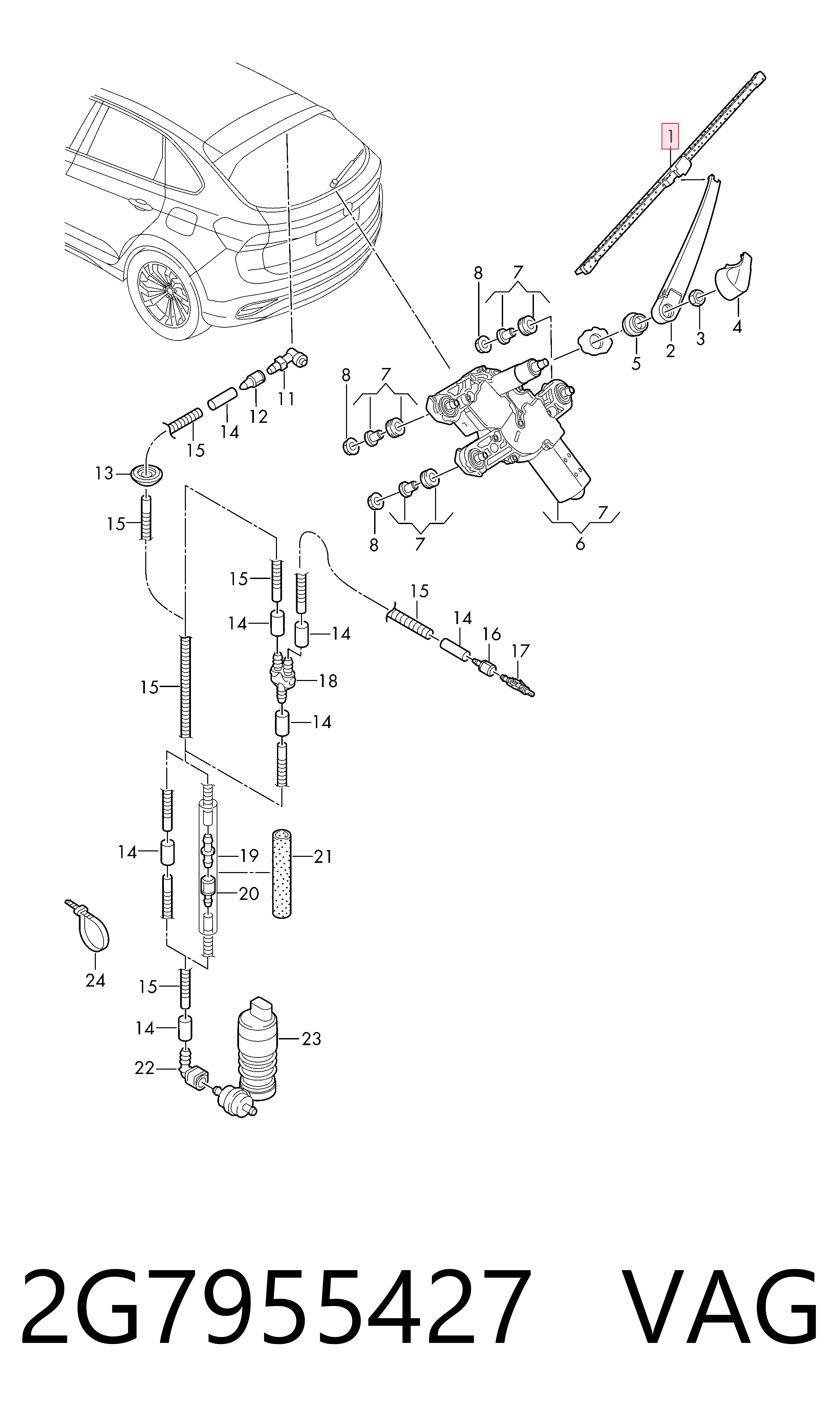 Limpiaparabrisas traseros para Volkswagen Golf CG5, DB5