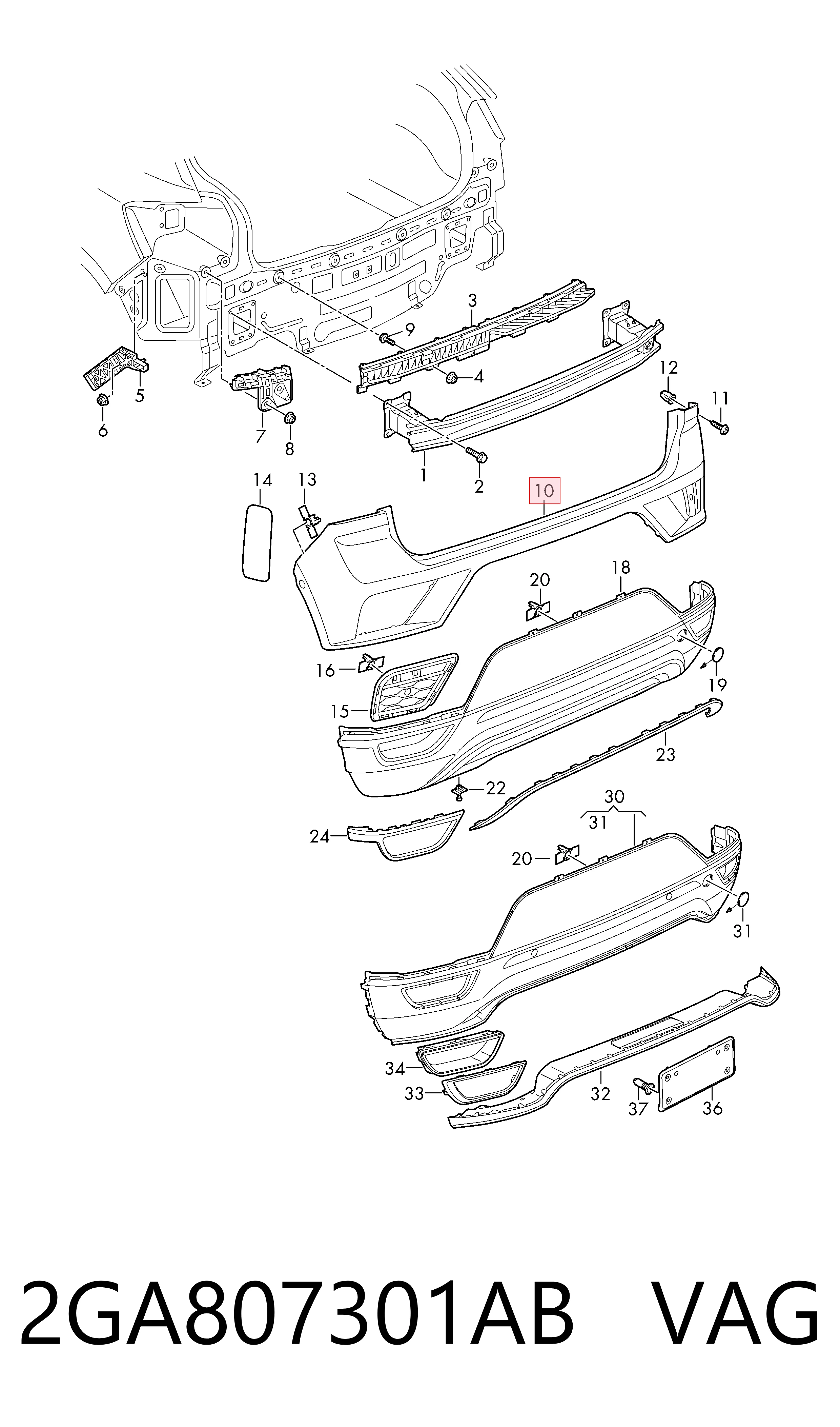 Comprar Parachoques trasero Volkswagen T-ROC  A11, D11