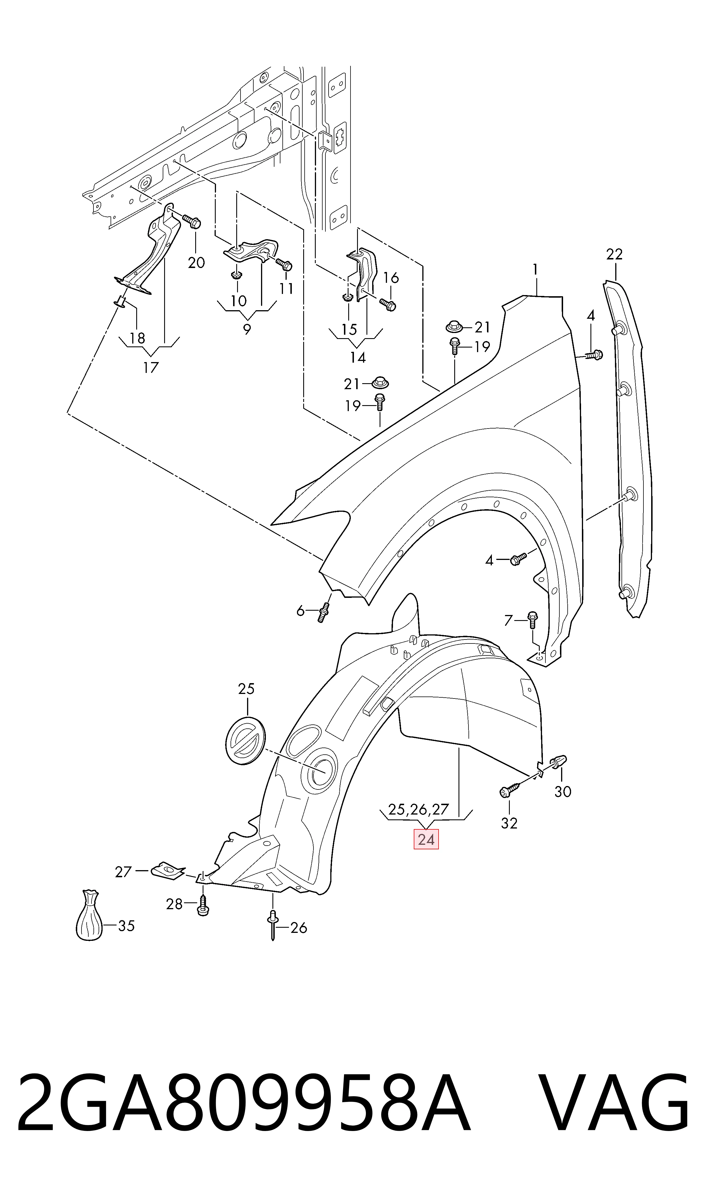 Paso rueda para Volkswagen T-ROC A11, D11