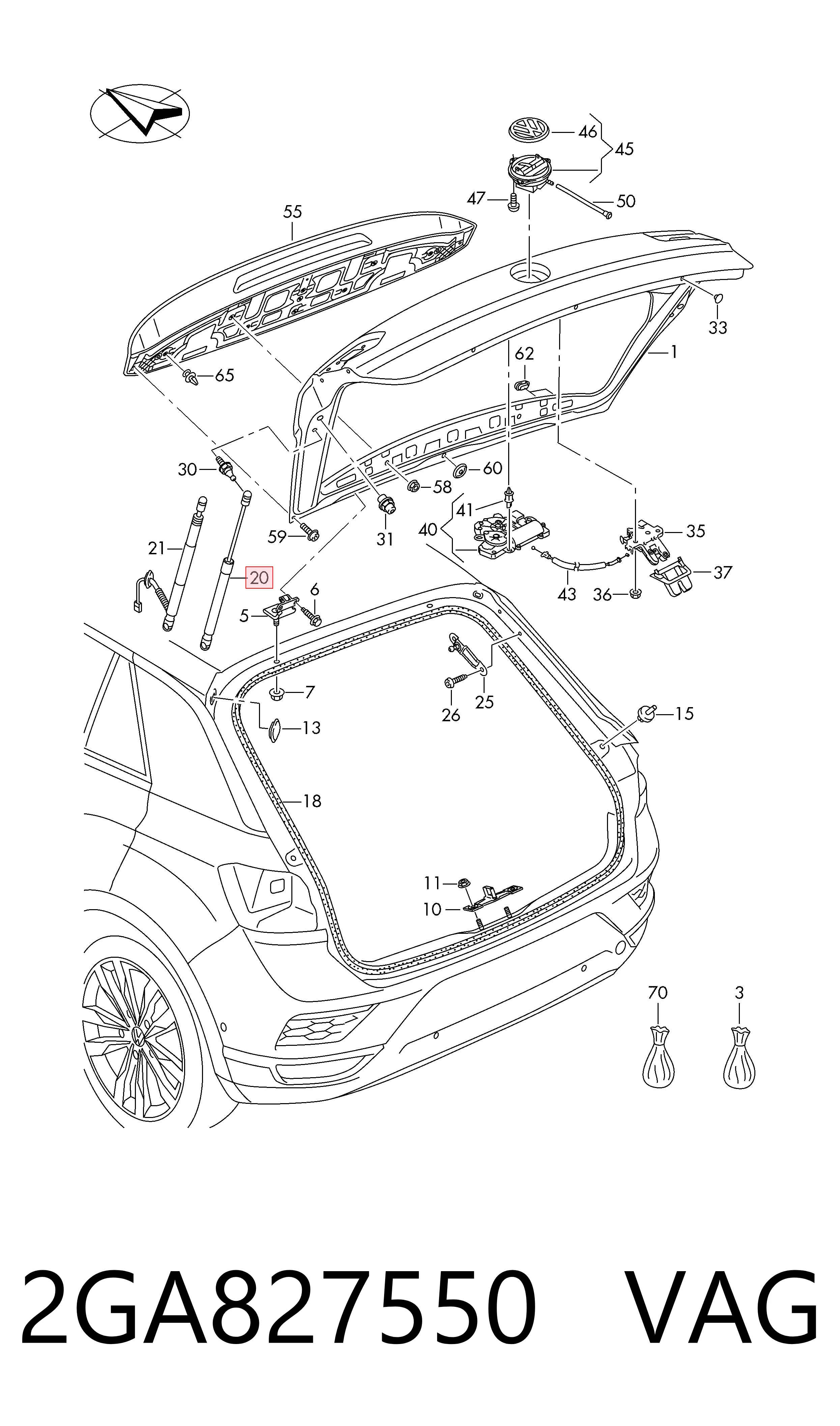 Comprar Amortiguador de puerta trasera T-ROC  A11, D11