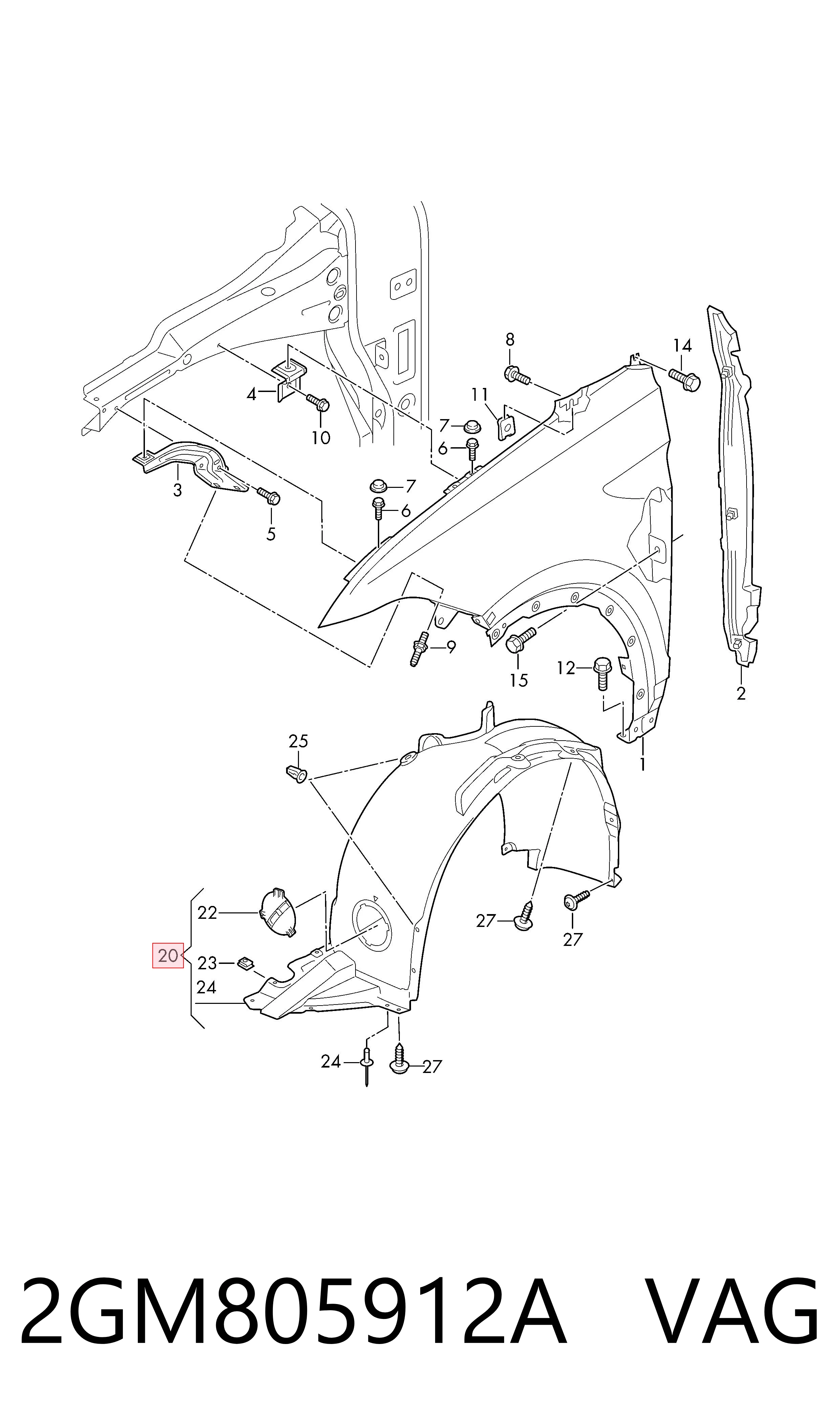 Guardabarros interior derecho, aleta delantera Volkswagen T-CROSS SUV (C11, D31) (2018 - 2026) precio, desde 52,45 EUR