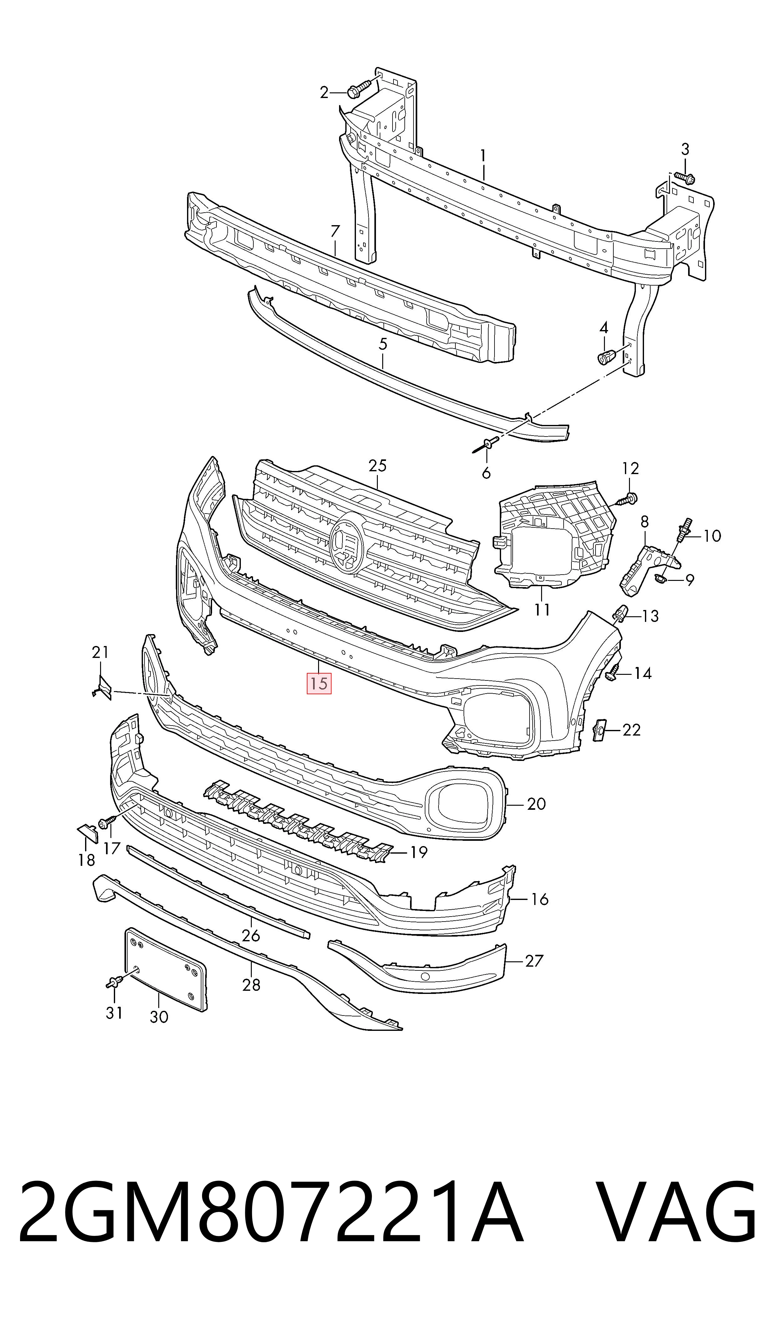 Paragolpes delantero para Volkswagen T-CROSS  C11, D31