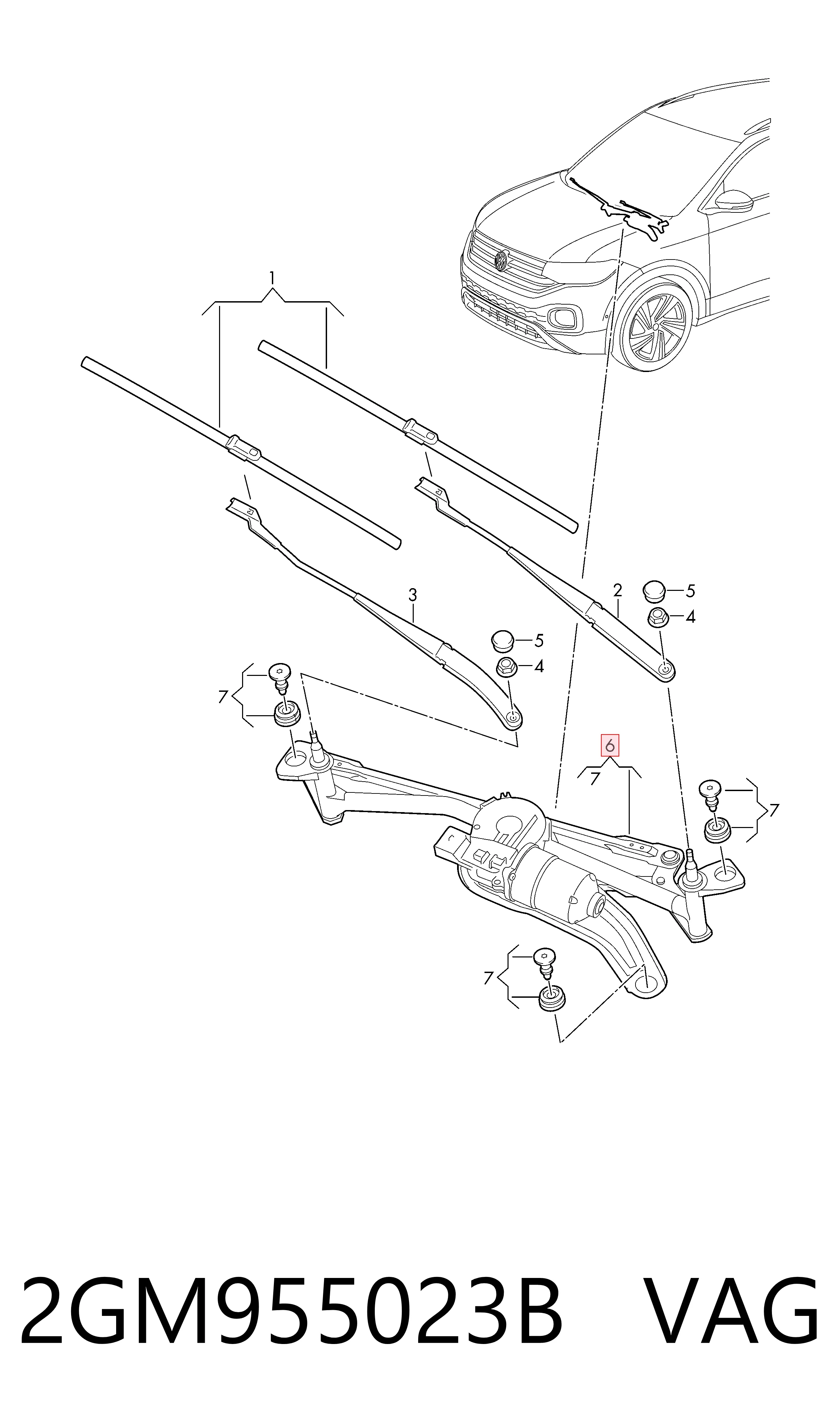 Comprar Trapezio del limpiaparabrisas Volkswagen T-CROSS  C11, D31 a bajo precio