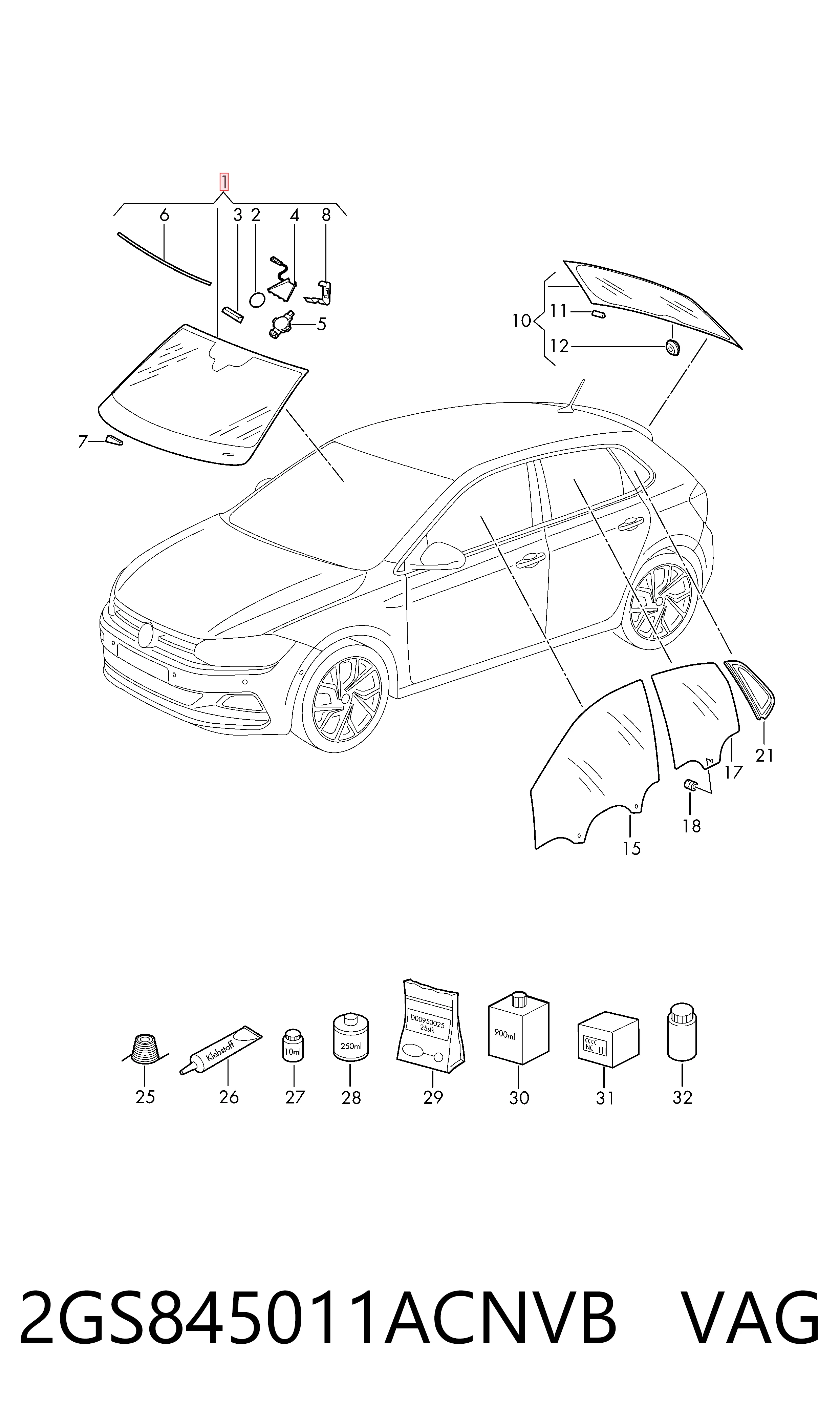 Comprar Parabrisas Volkswagen Polo VI AW1, BZ1, AE1 a bajo precio