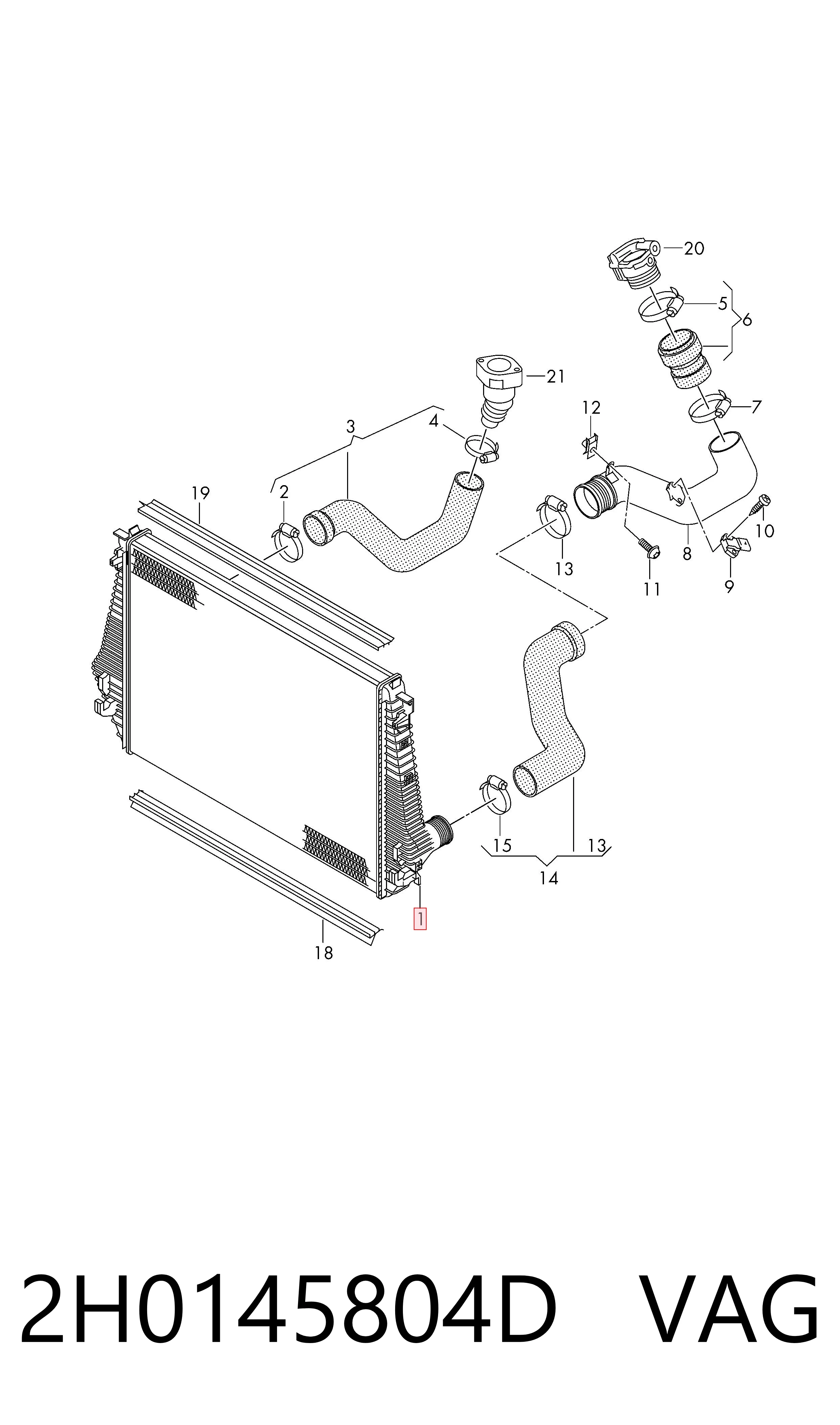 Enfriador de aire de admisión AMAROK  pick-up (2010-2026) original desde 193,24 €