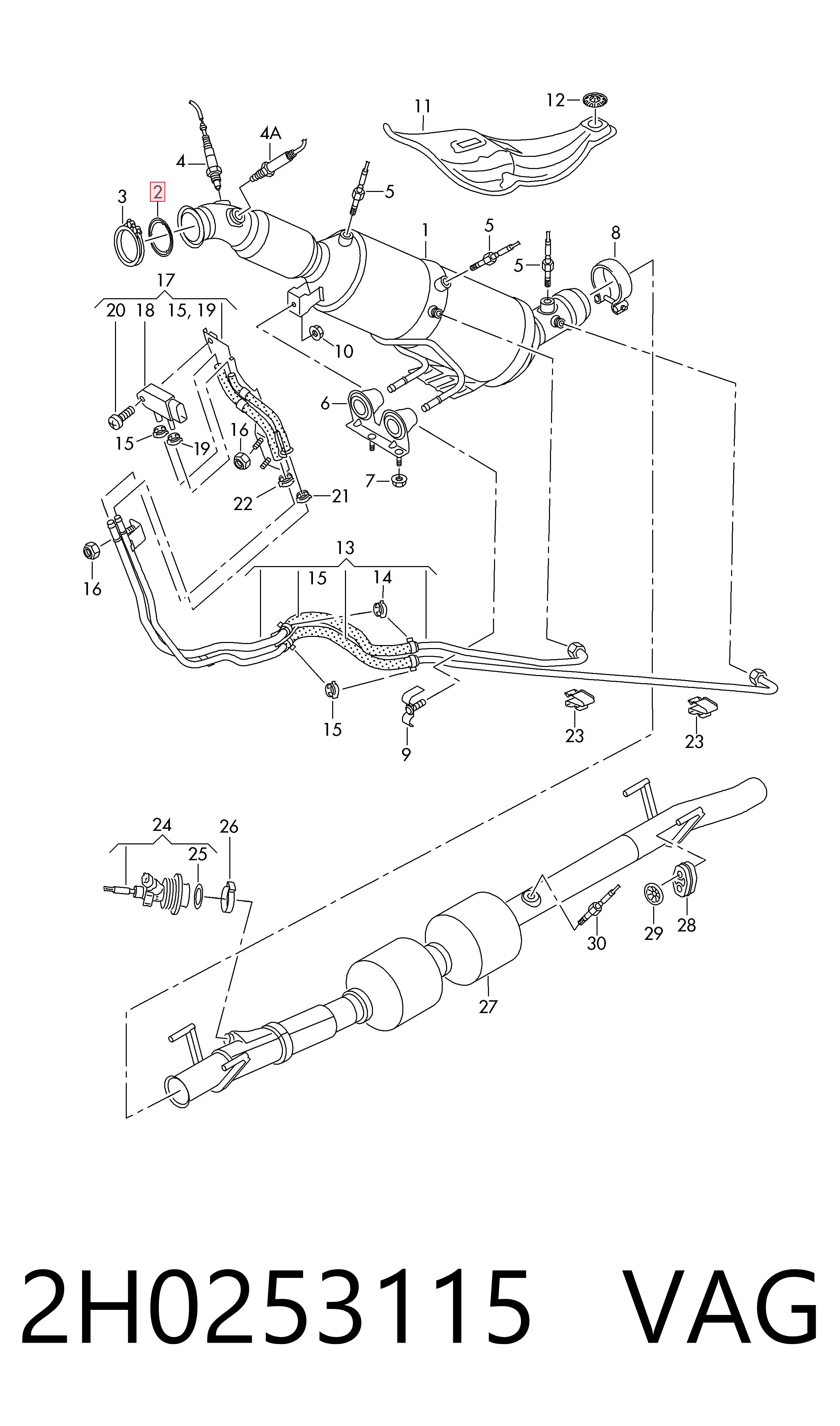 Junta de turbina de escape VAG 2H0253115 precio, desde 5,00 EUR