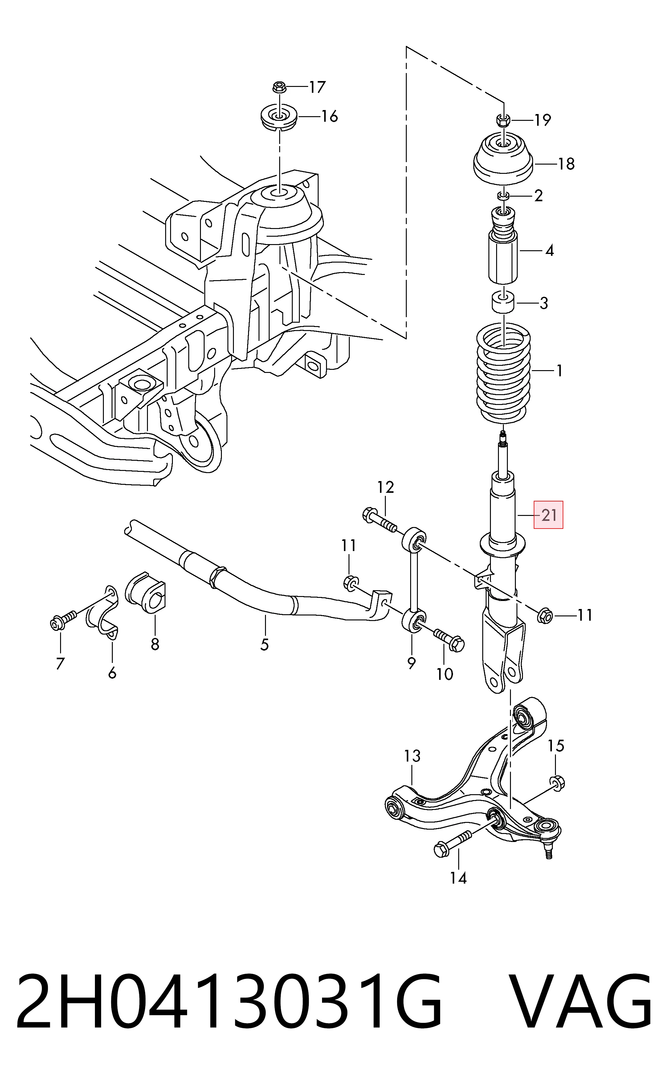 Amortiguador delantero AMAROK  pick-up (2010-2026) original desde 92,75 €
