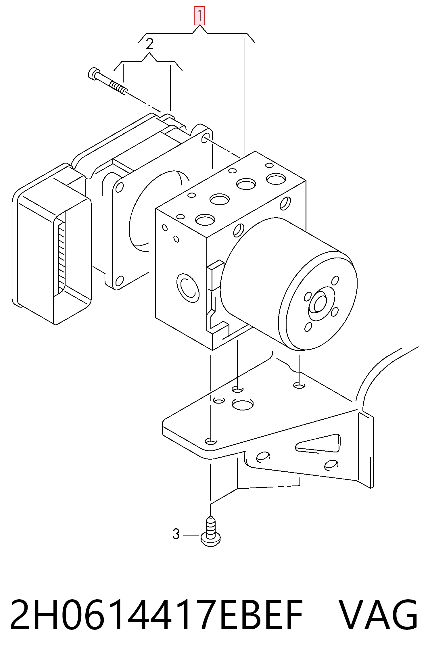 Módulo ABS para Volkswagen AMAROK 2HA, 2HB, S1B, S6B, S7A, S7B