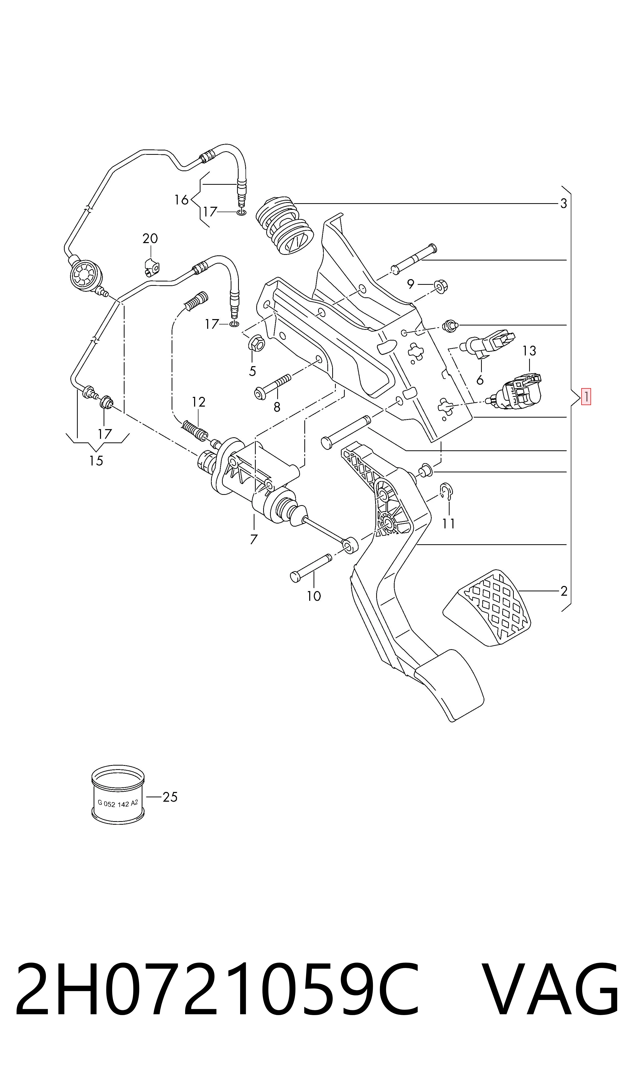 Comprar Pedal de embrague Volkswagen AMAROK 2HA, 2HB, S1B, S6B, S7A, S7B a bajo precio