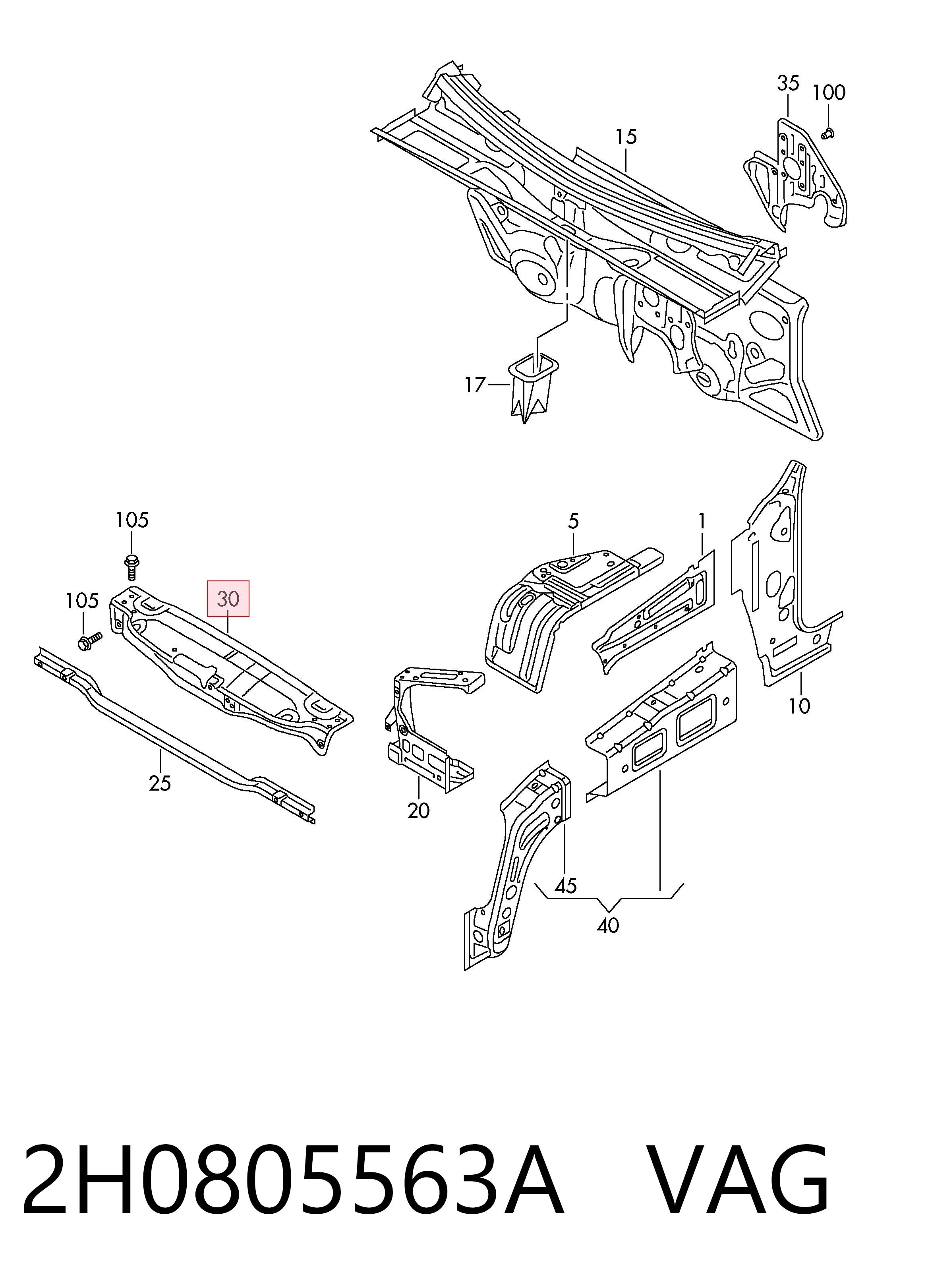 Comprar Panel de soporte del radiador y montaje de faros Volkswagen AMAROK  2HA, 2HB, S1B, S6B, S7A, S7B a bajo precio