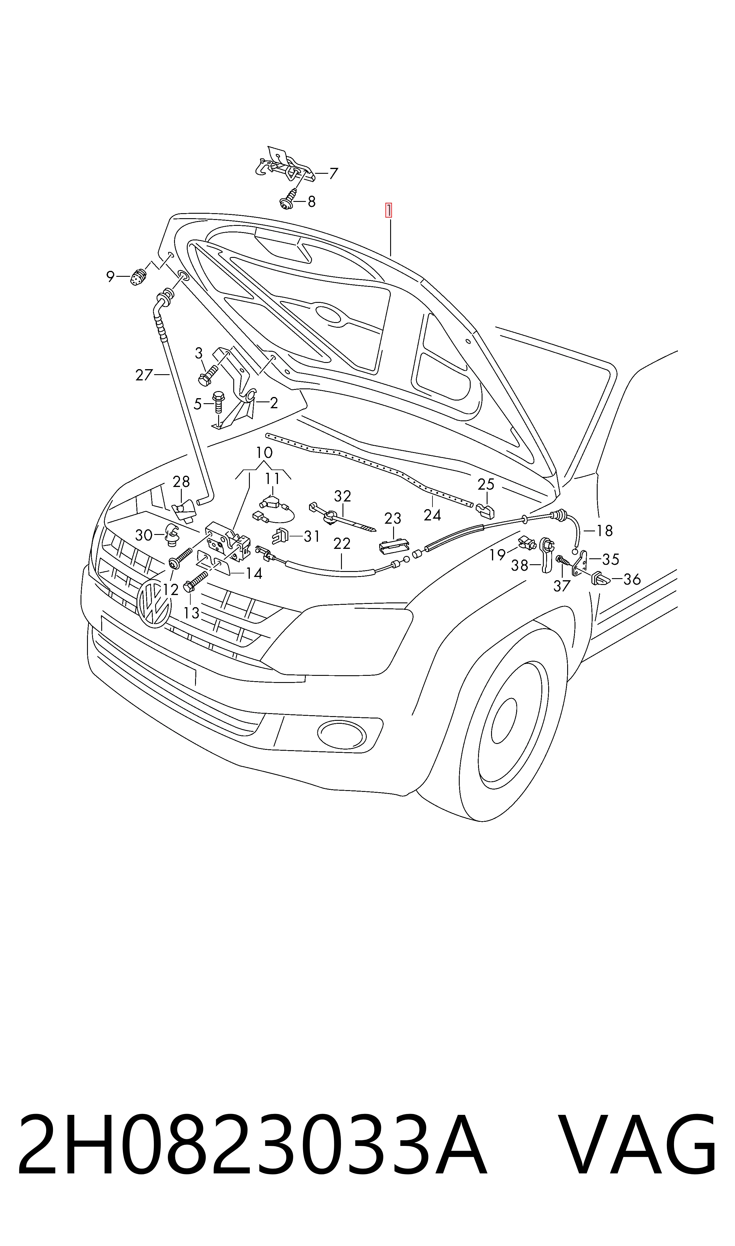 Comprar Capó Volkswagen AMAROK  2HA, 2HB, S1B, S6B, S7A, S7B a bajo precio