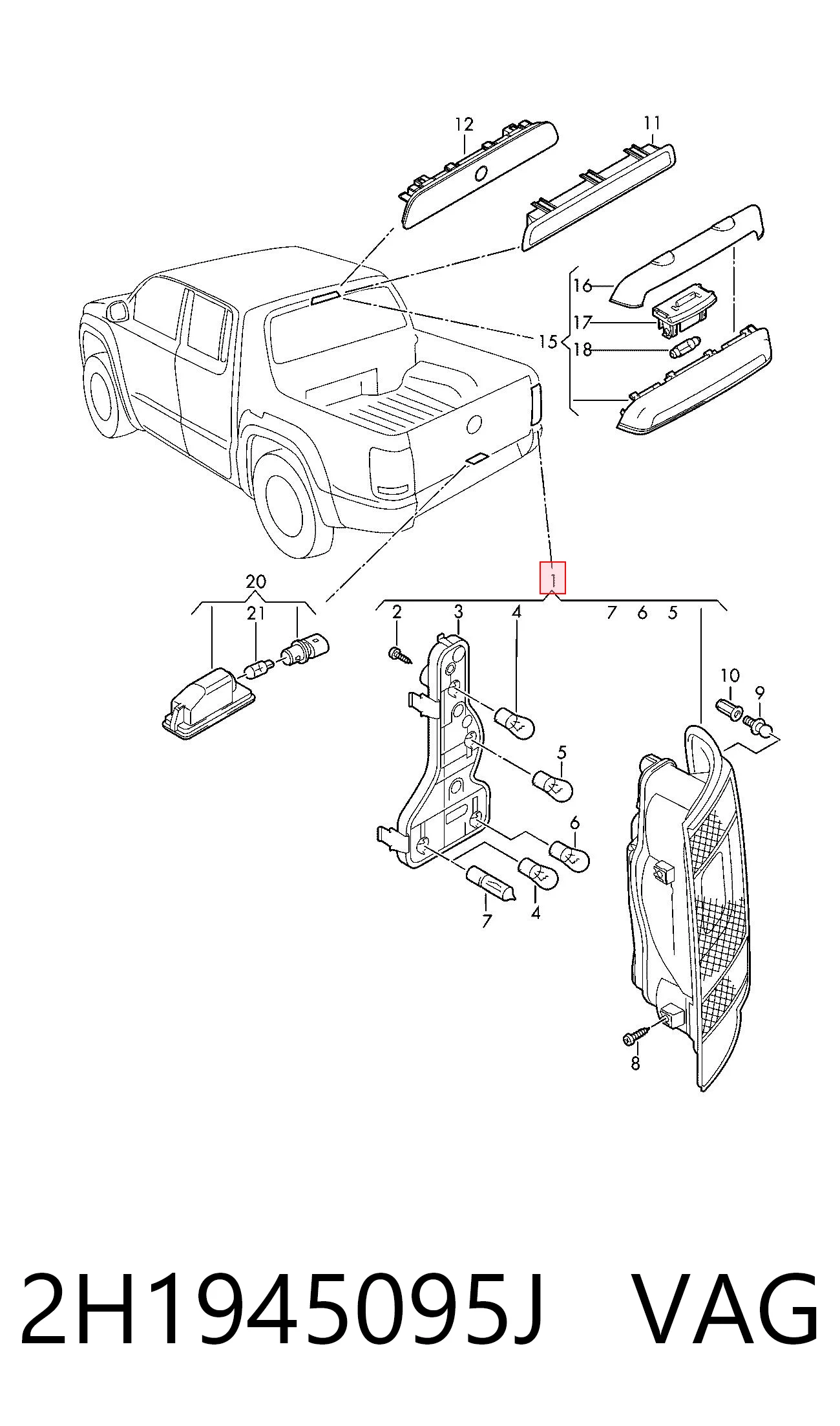 Piloto trasero izquierdo VAG 2H1945095J precio, desde 115,83 EUR