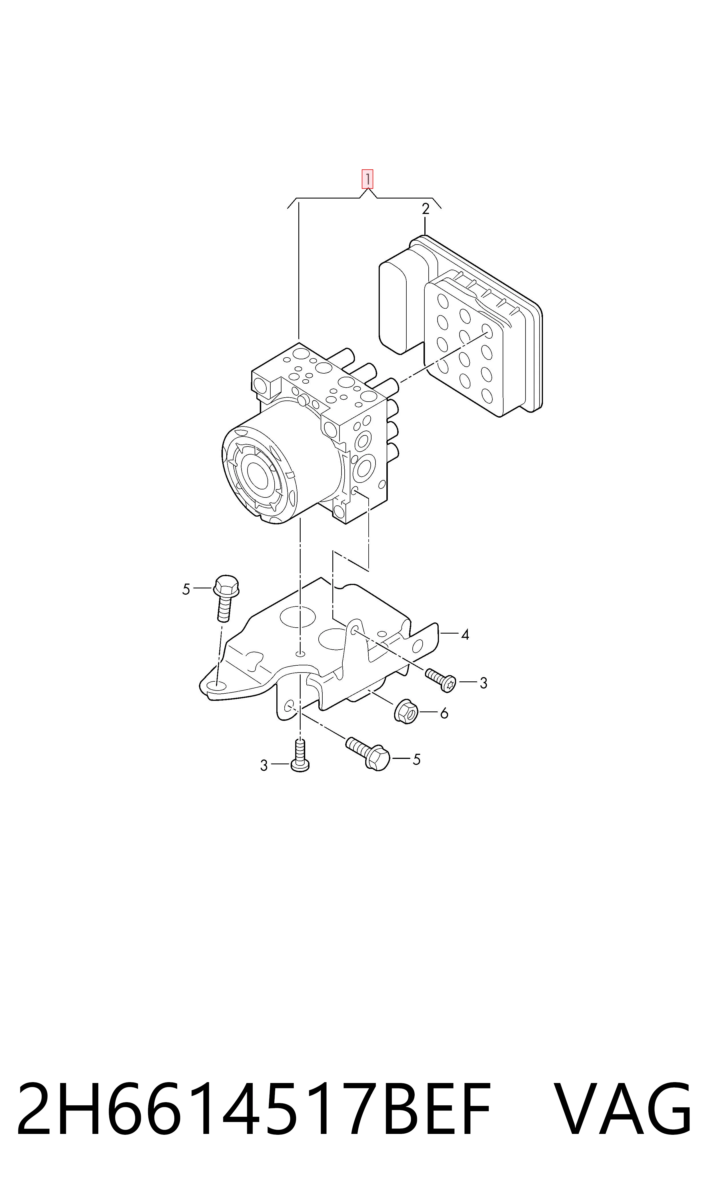 Módulo ABS para Volkswagen AMAROK 2HA, 2HB, S1B, S6B, S7A, S7B