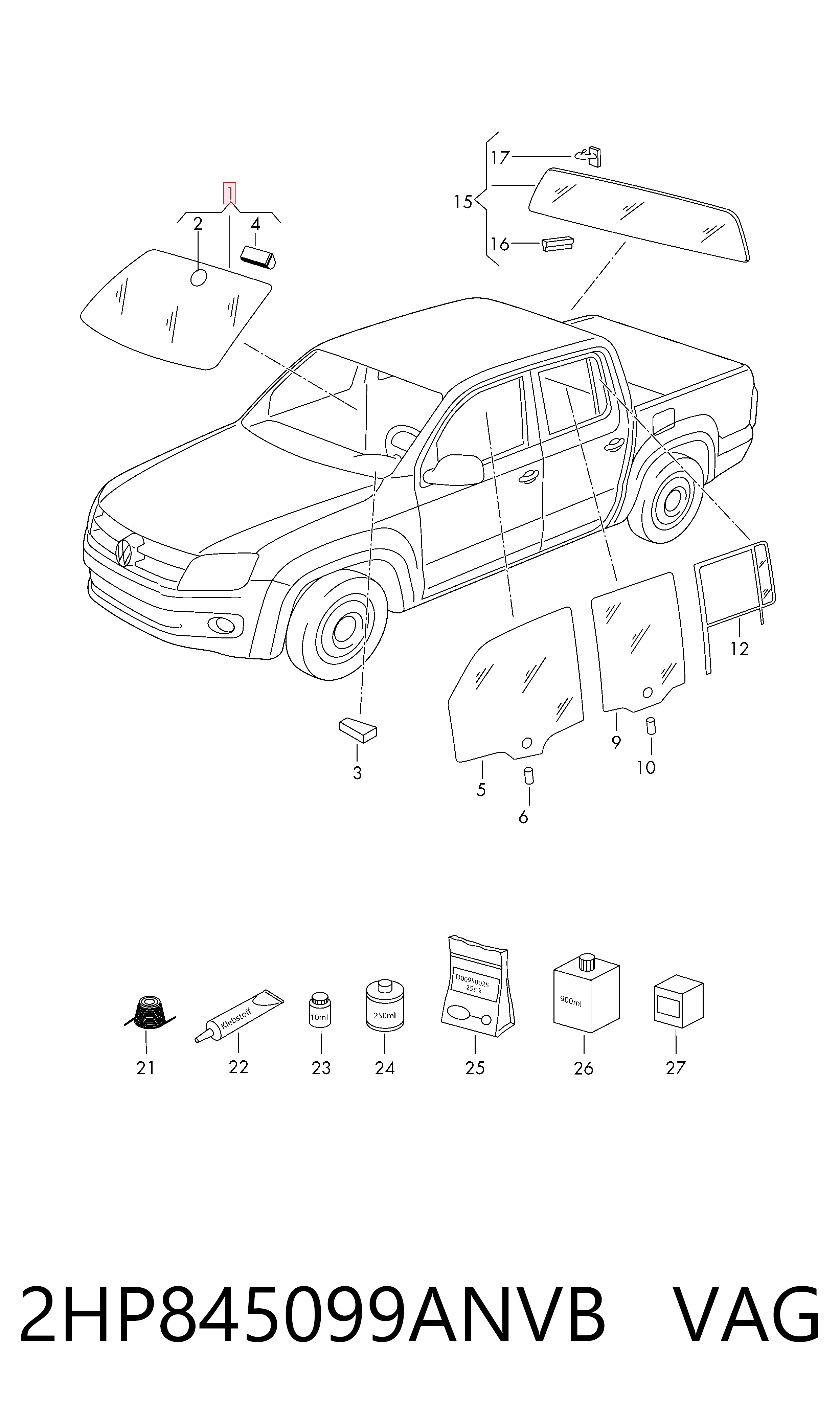 Luna delantera Volkswagen AMAROK 