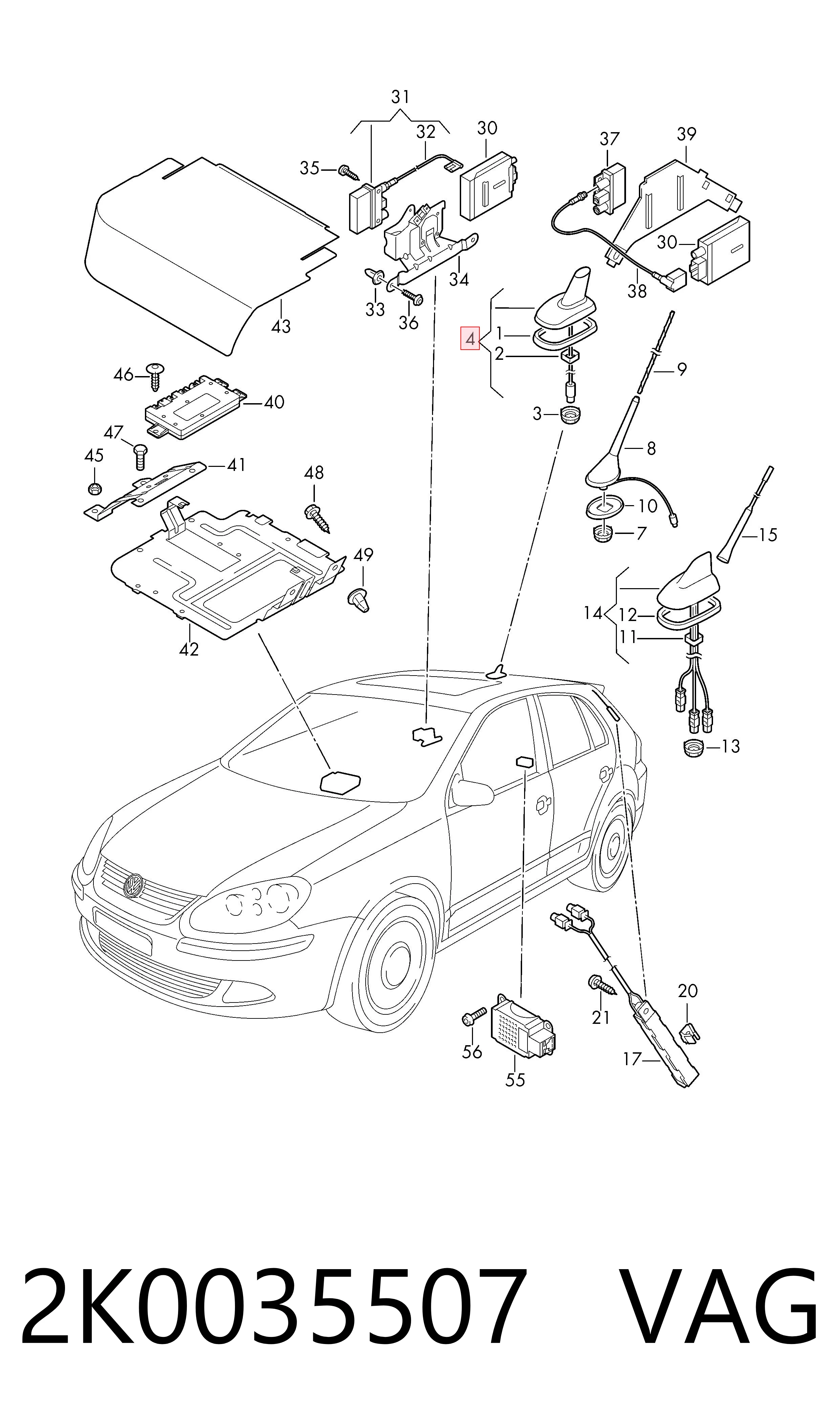  Antena Volkswagen Caddy 3