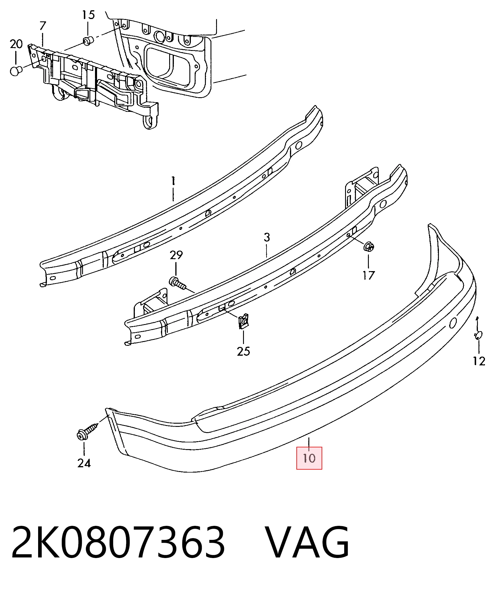 Comprar Parachoques trasero Volkswagen Caddy III 2KB, 2KJ, 2CB, 2CJ
