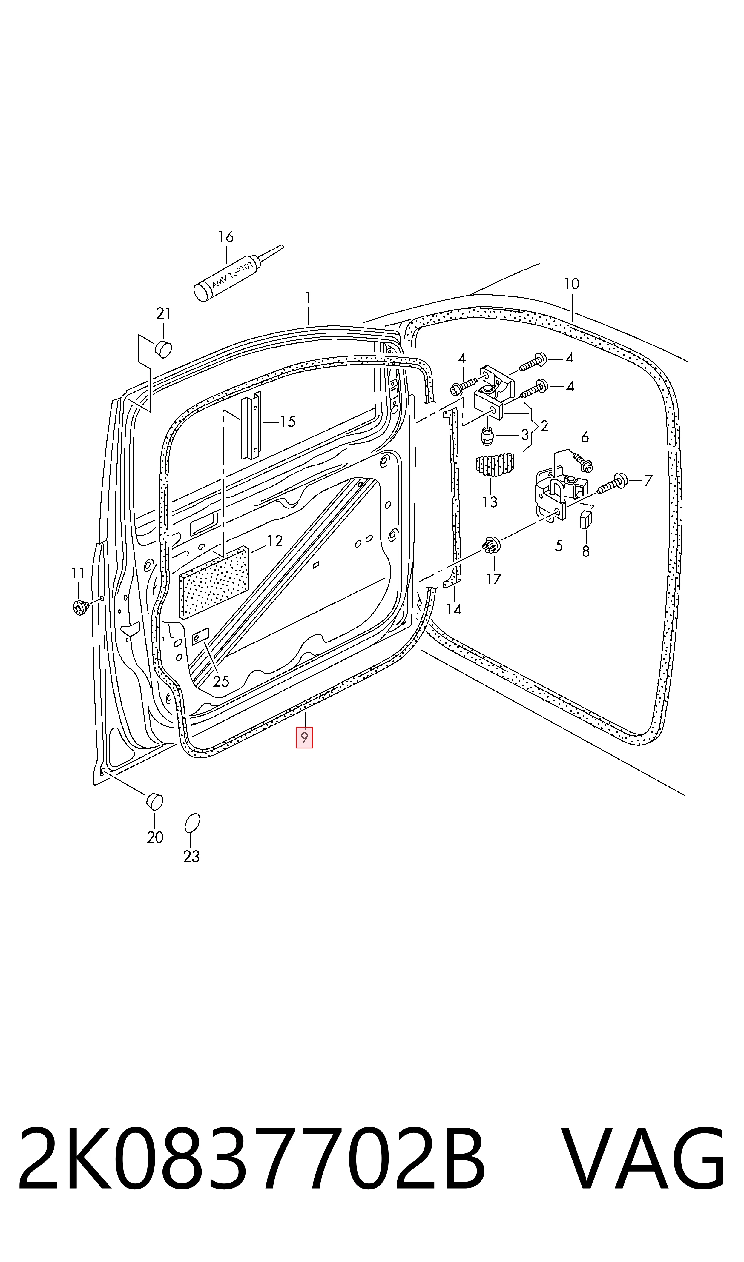 Sellador de puerta delantera derecha (en puerta) AND 14837059 precio, desde 50,84 EUR