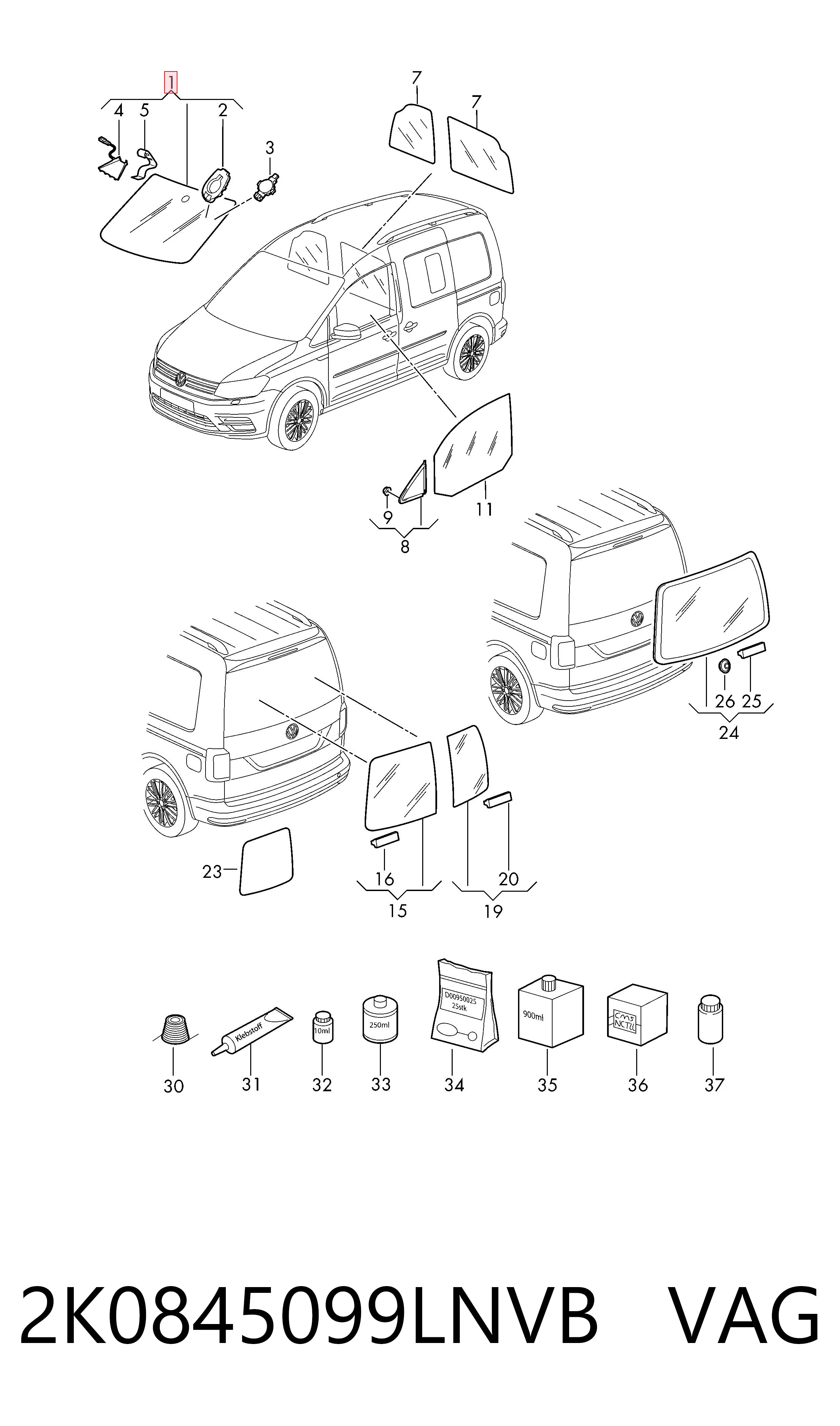 Comprar Parabrisas Volkswagen Caddy IV SAB, SAJ a bajo precio