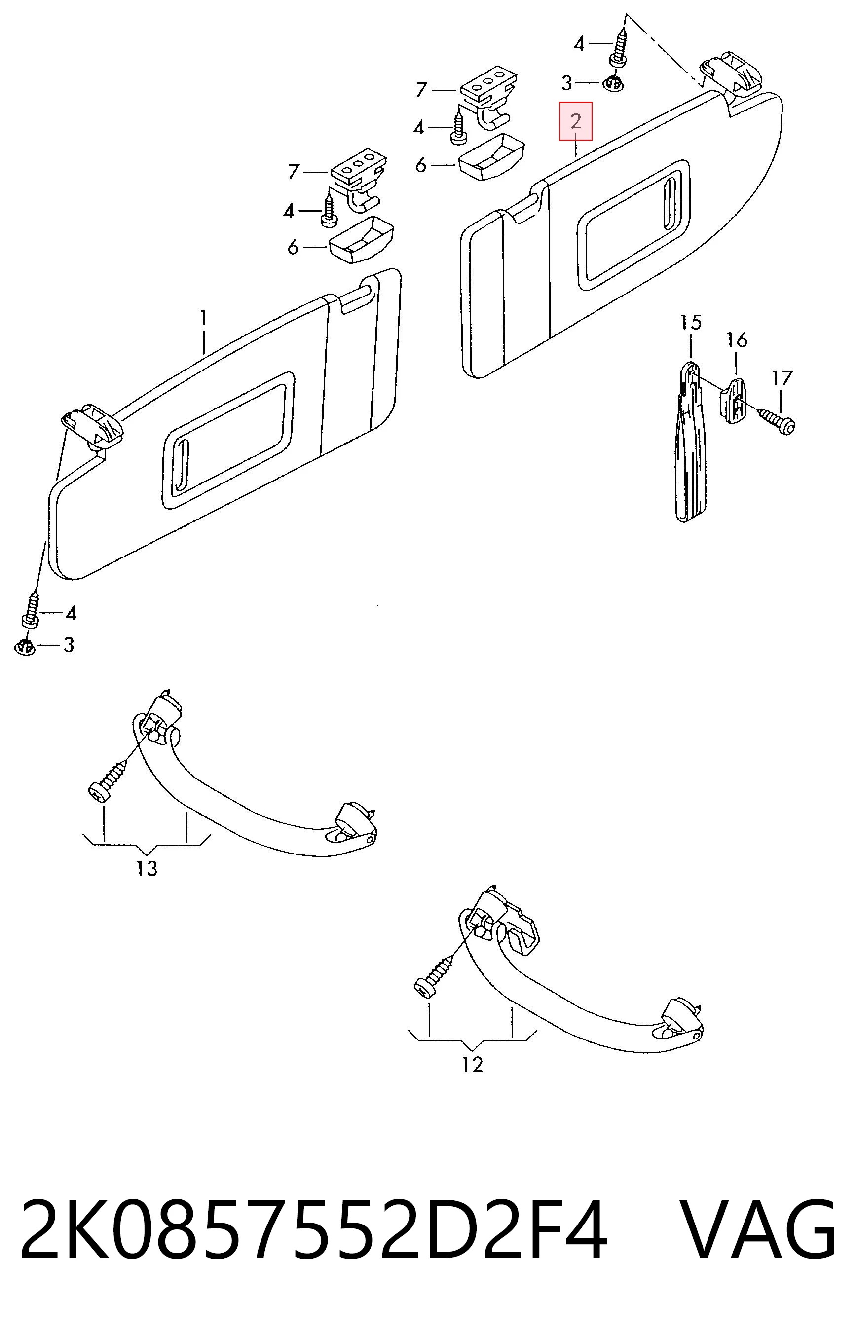 Visera para Volkswagen Caddy III 2KB, 2KJ, 2CB, 2CJ