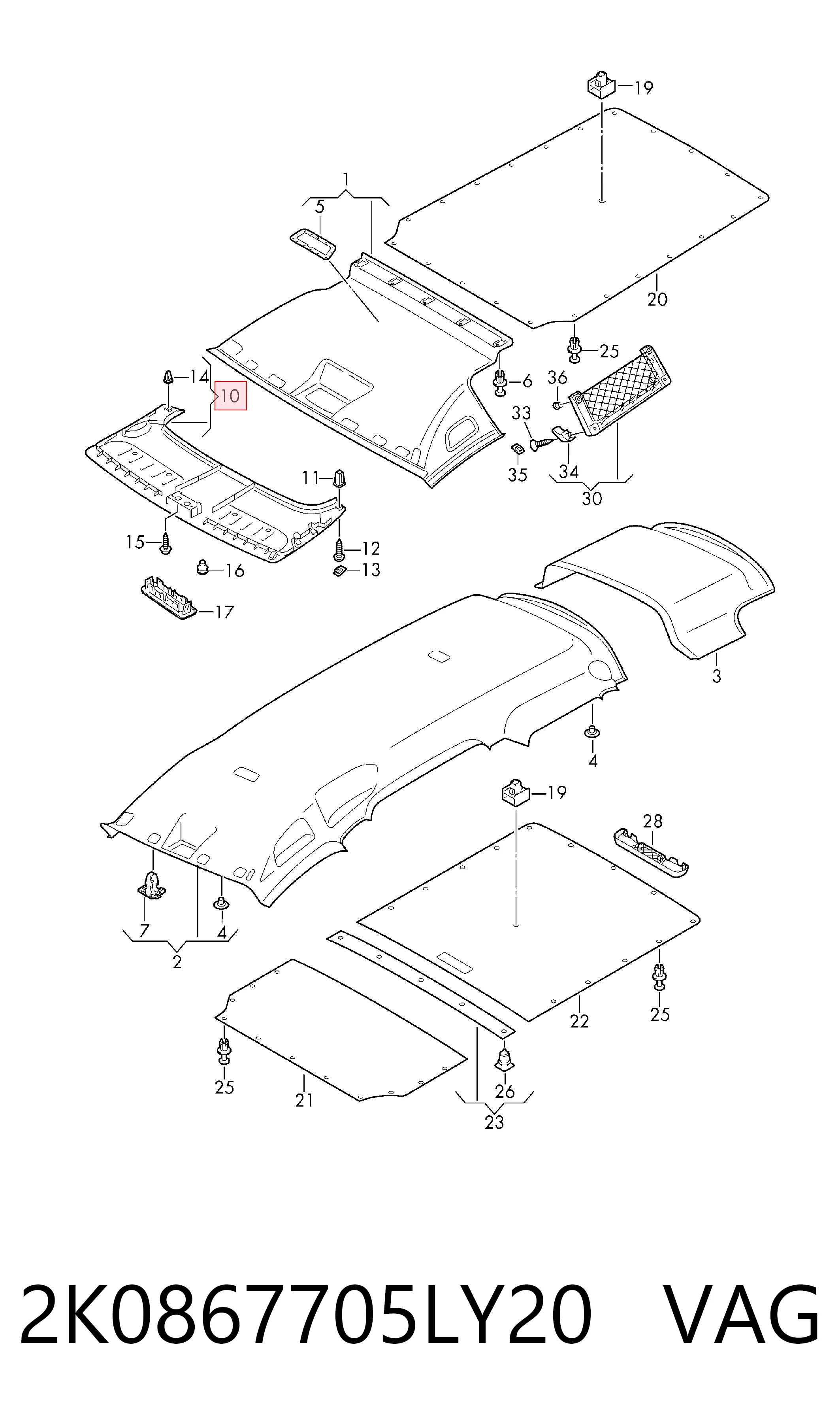 Comprar Guarnecido de techo Volkswagen Caddy SAB a bajo precio