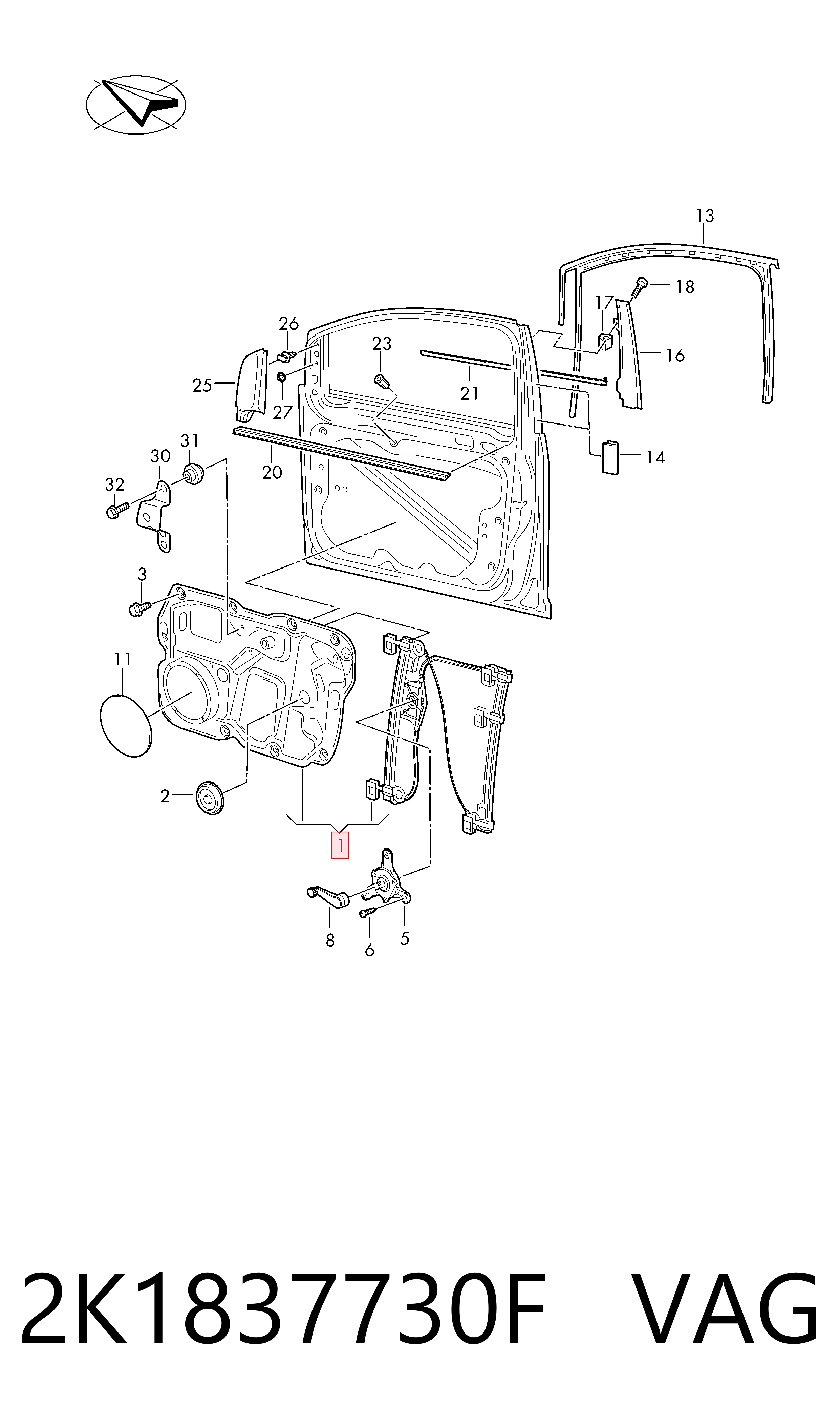Mecanismo elevalunas delantero derecha Caddy IV familiar (2015-2026) original desde 62,94 €