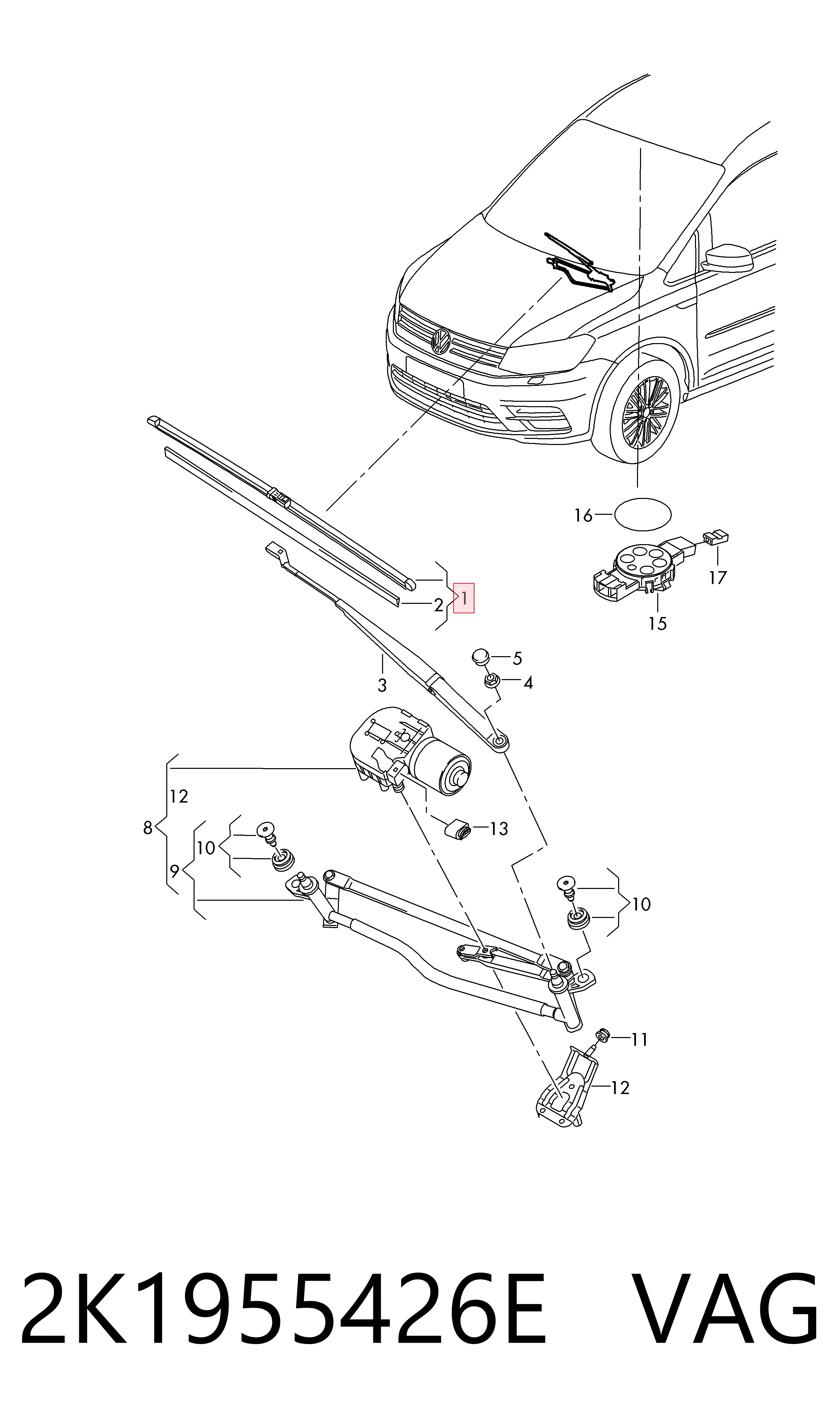 Escobillas de limpiaparabrisas delanteras Volkswagen Caddy IV familiar comprar en España