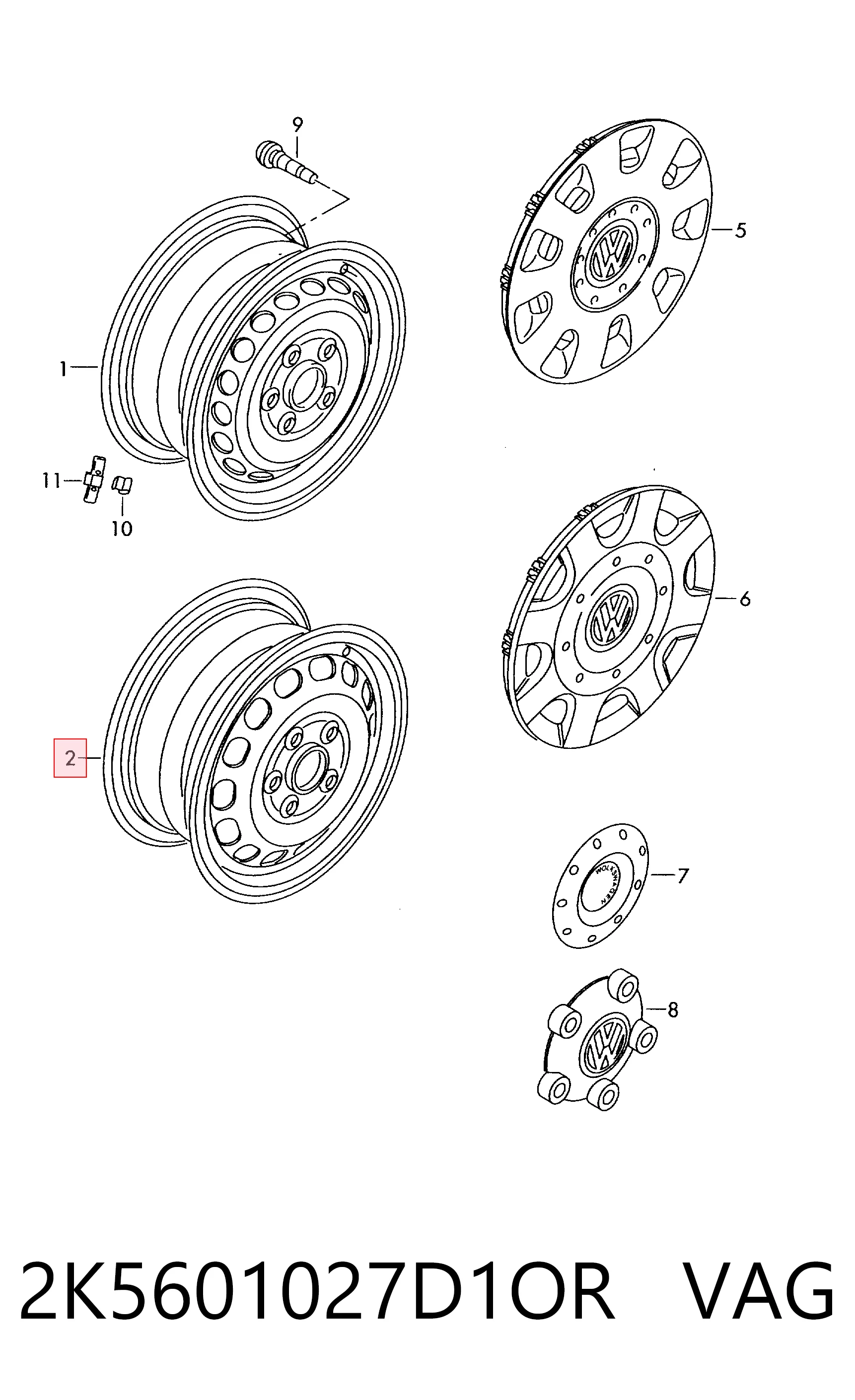 2K5601027D1OR VAG