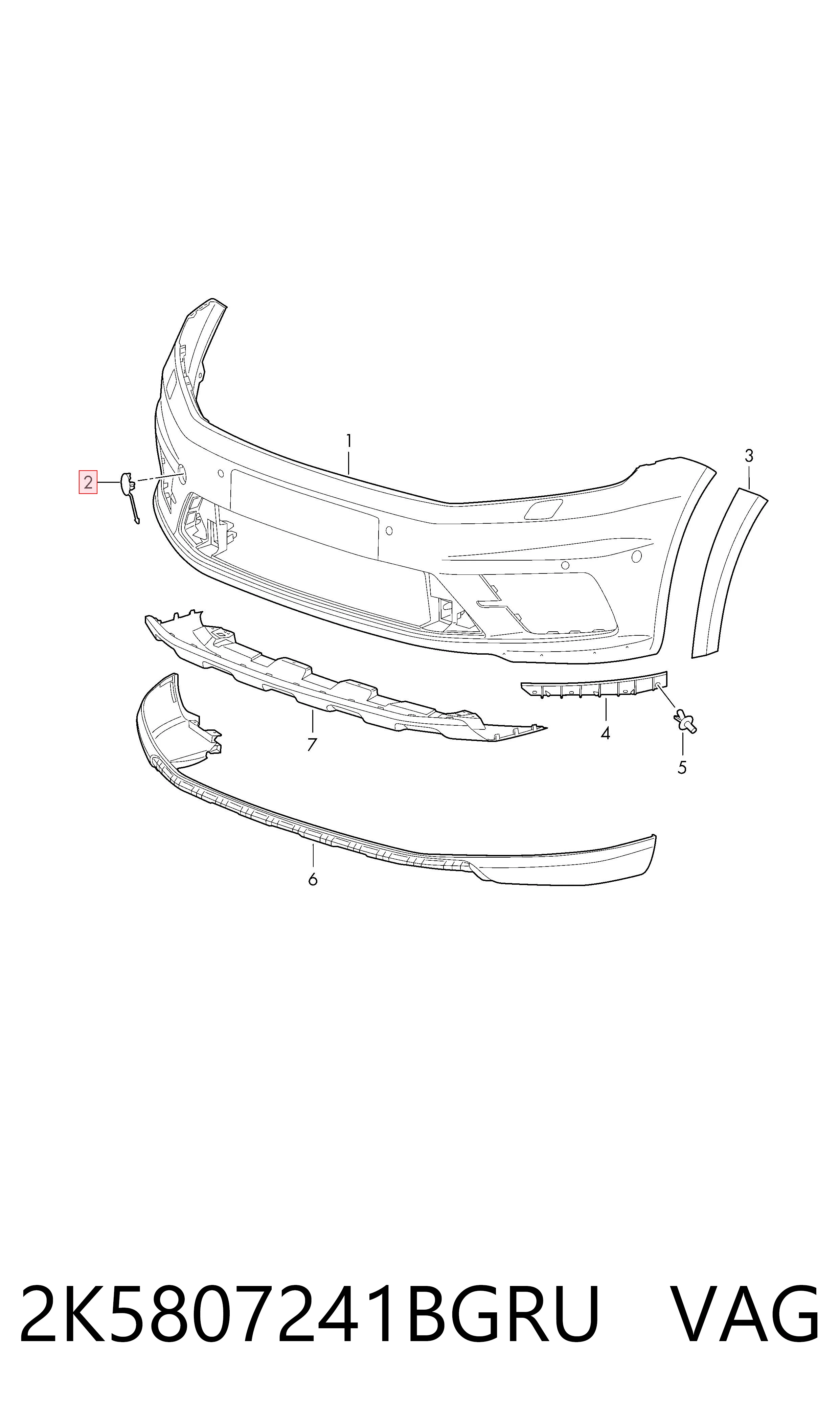 Comprar Tapa del gancho de remolque del parachoques delantero Volkswagen Caddy SAB a bajo precio