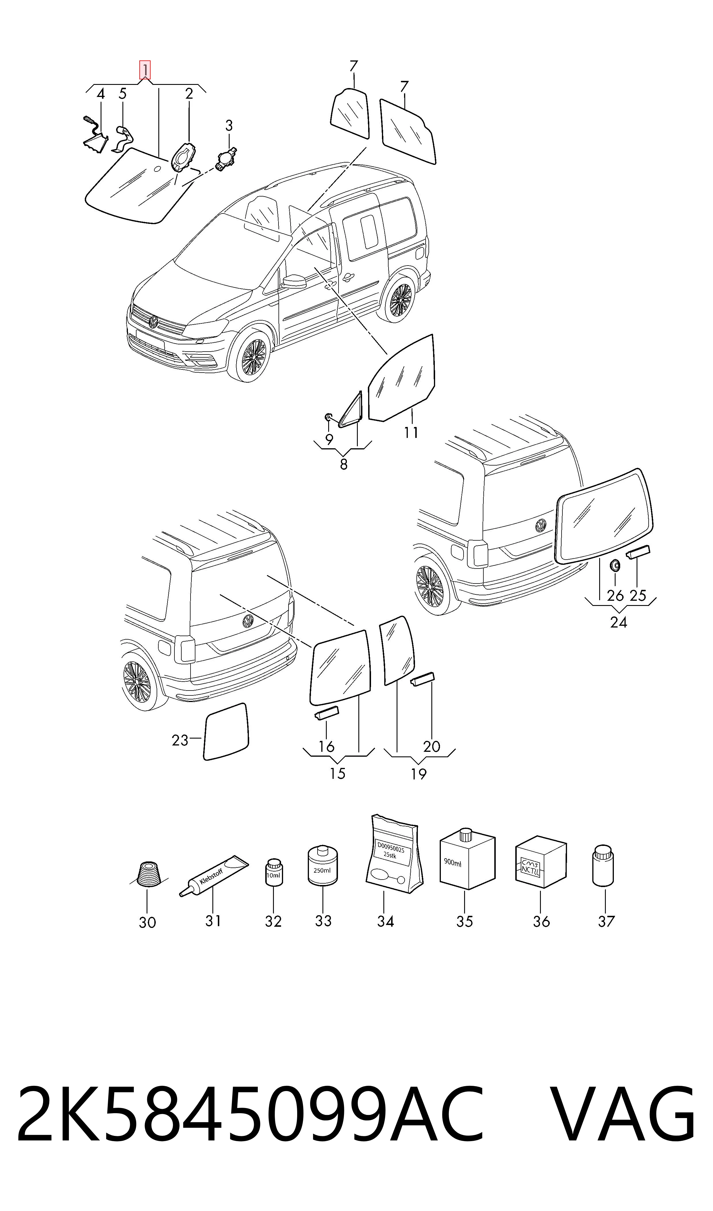  Parabrisas Volkswagen Caddy 4