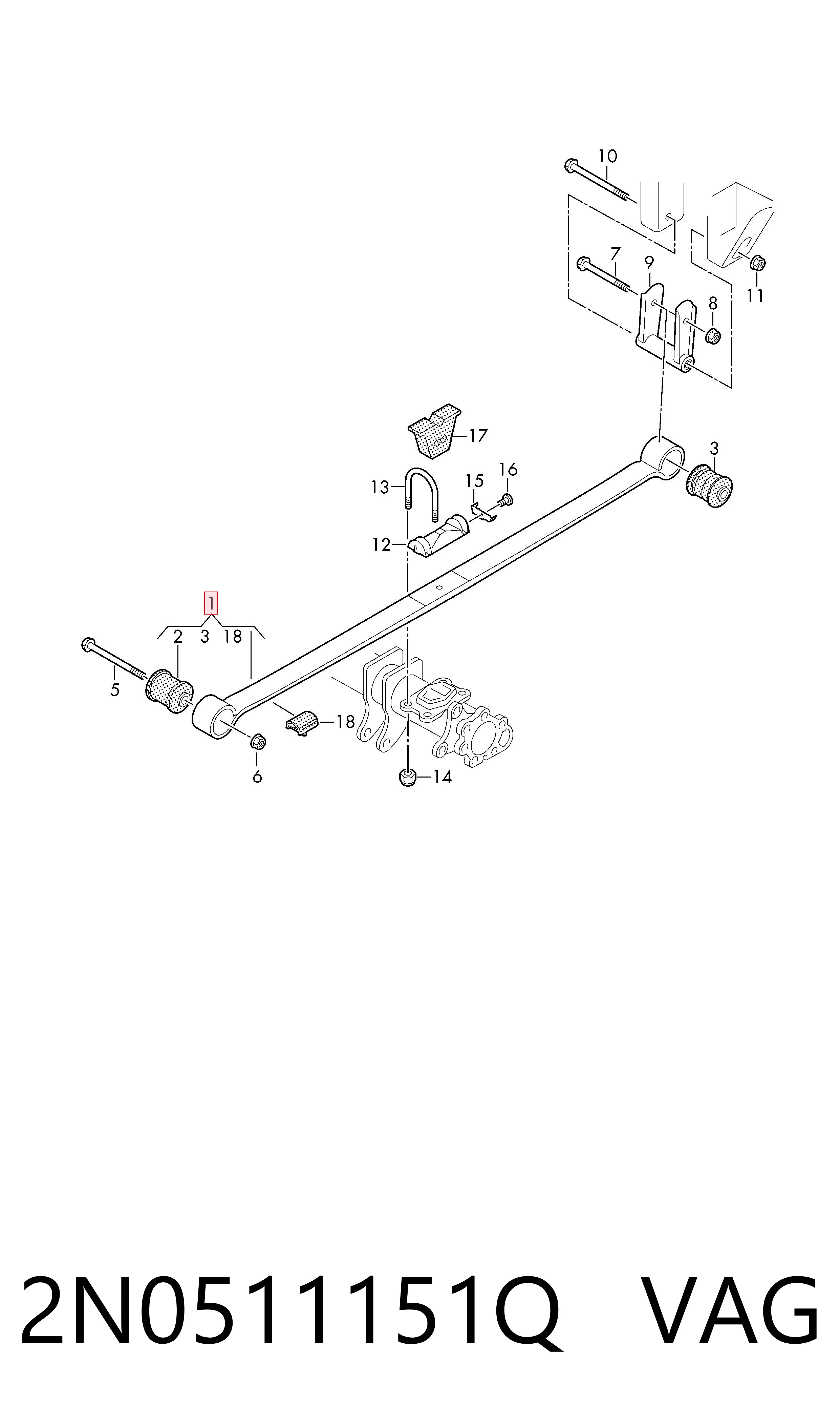 Ballesta trasera  para Volkswagen Crafter  (SYI, SYJ)
