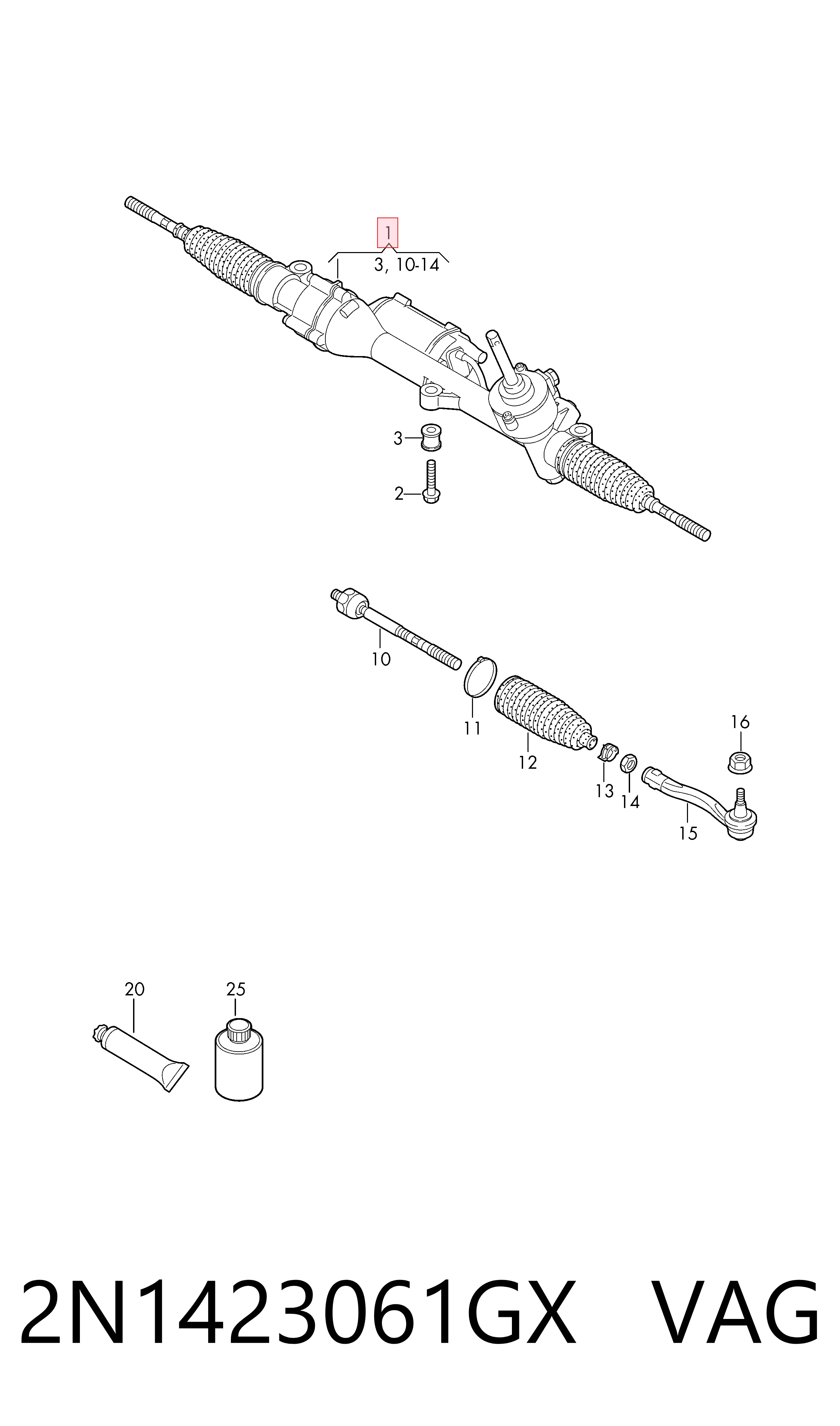 Comprar Cremallera de dirección Volkswagen Crafter  SY, SX, SYB, SYC, SYD, SYM