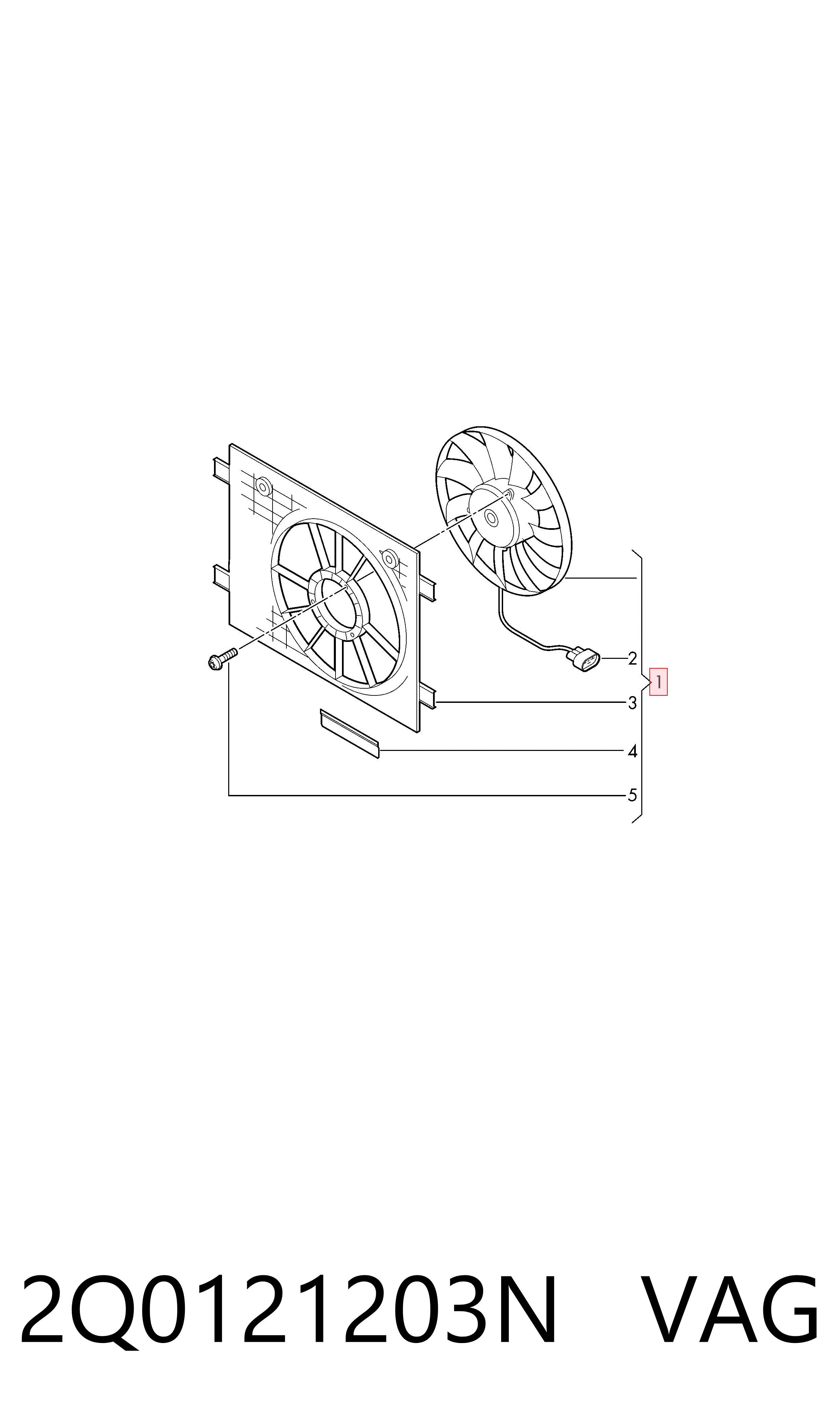 2Q0121203N VAG Ventilador de refrigeración del motor