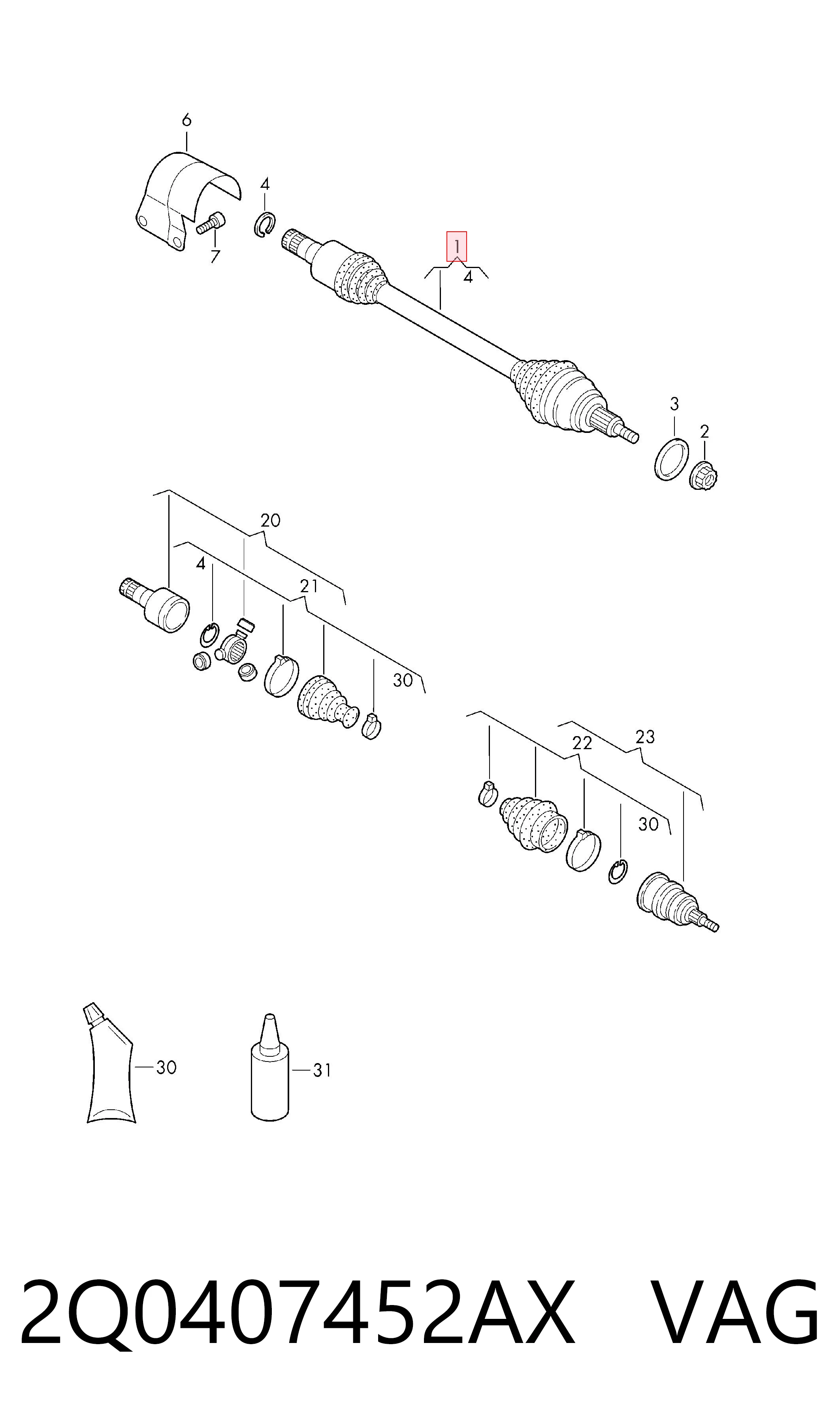 2Q0407452AX VAG