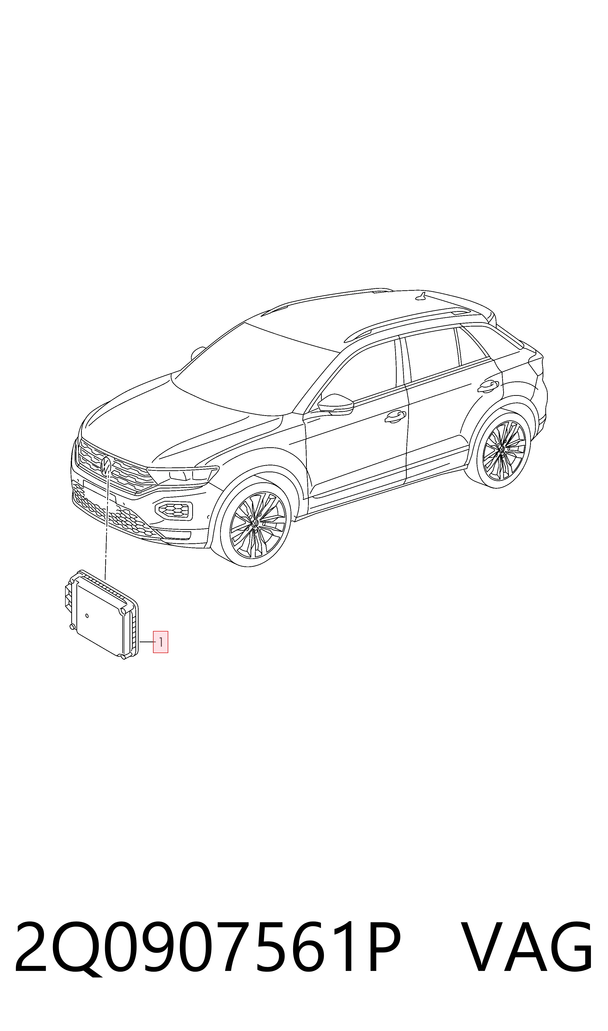 2Q0907561P VAG Sensor de distancia por radar