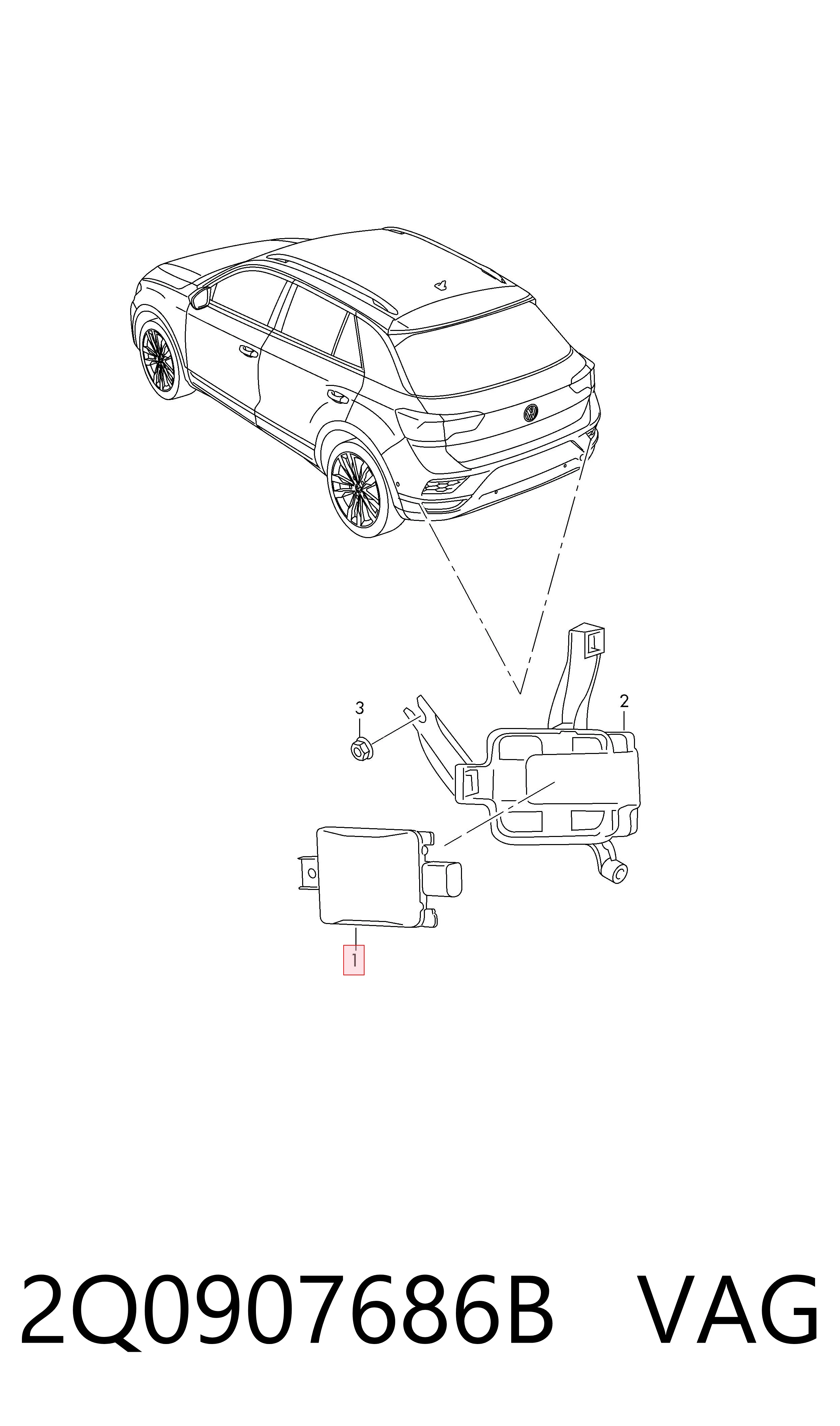 Sensor de ángulo muerto trasero VAG 2Q0907686B precio, desde 156,82 EUR
