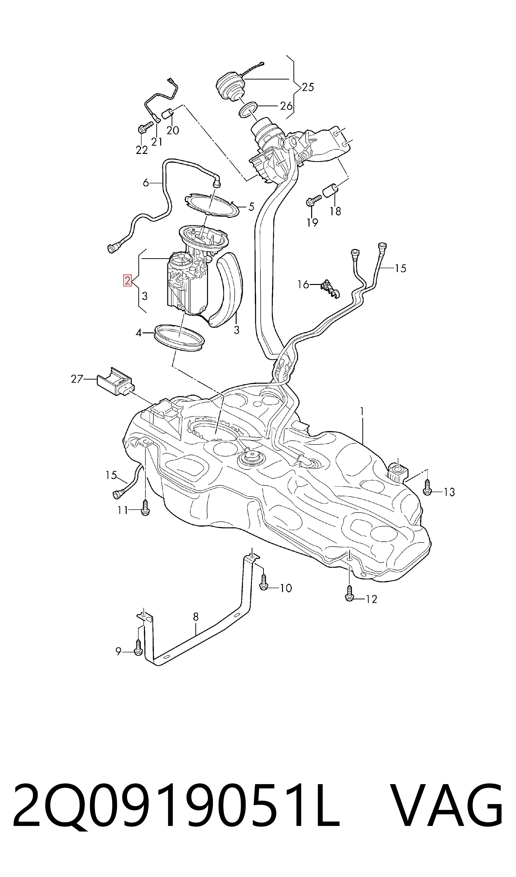 Comprar Módulo de bomba de combustible con sensor de nivel de combustible Volkswagen Polo VI AW1, BZ1, AE1 a bajo precio